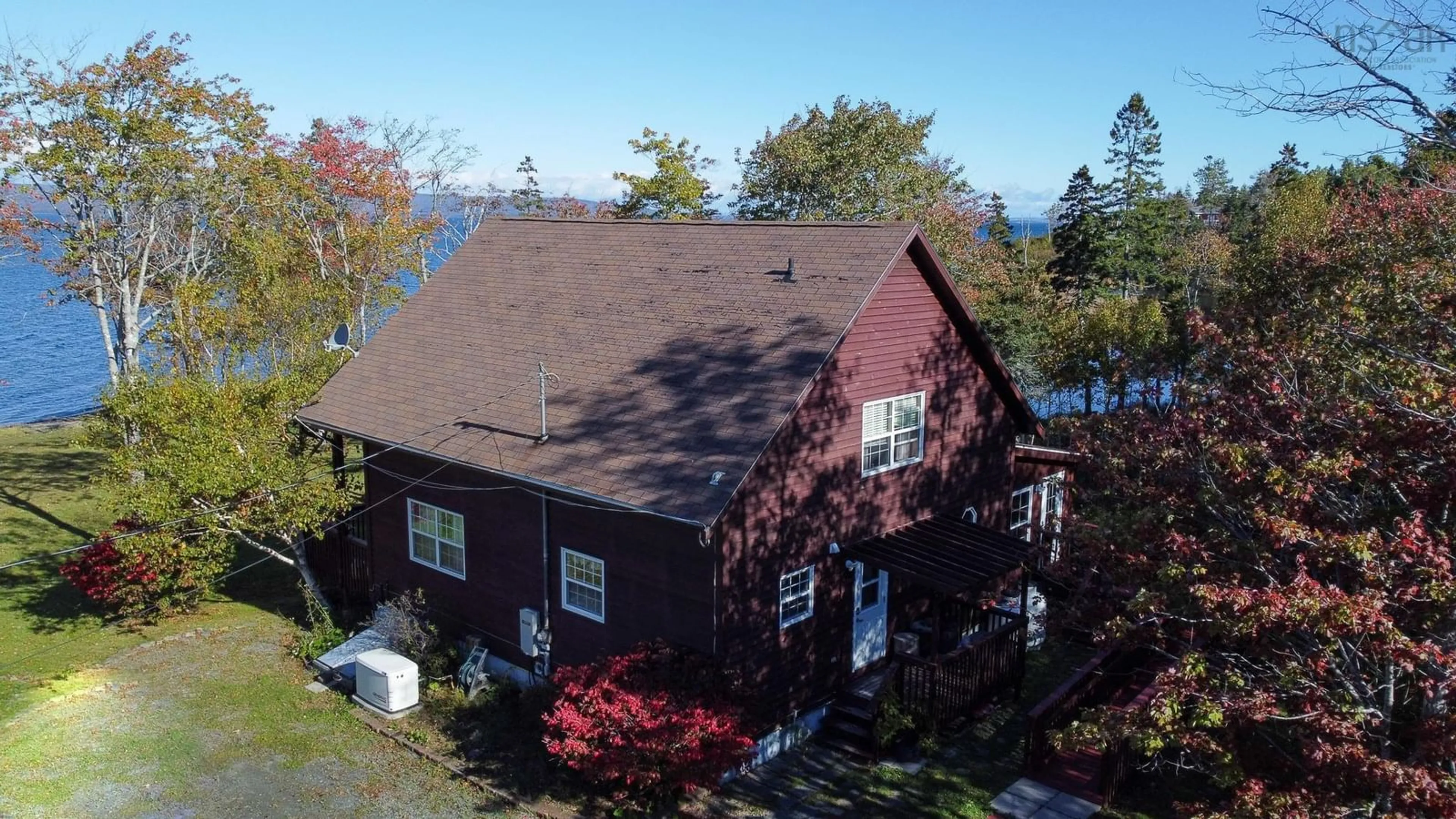 A pic from outside/outdoor area/front of a property/back of a property/a pic from drone, water/lake/river/ocean view for 4155 West Bay Hwy, The Points West Bay Nova Scotia B0E 3K0