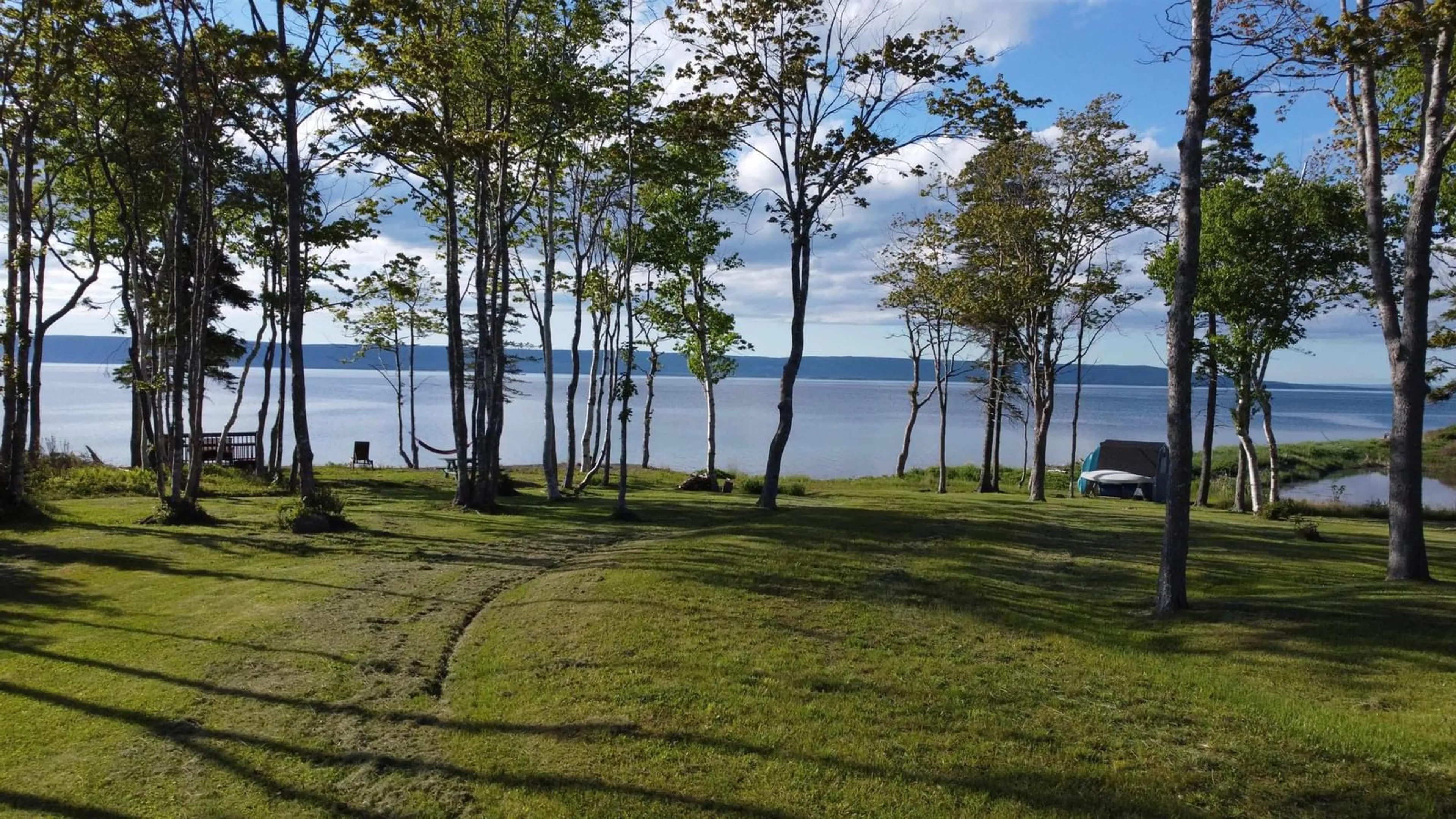 Patio, water/lake/river/ocean view for 4155 West Bay Hwy, The Points West Bay Nova Scotia B0E 3K0