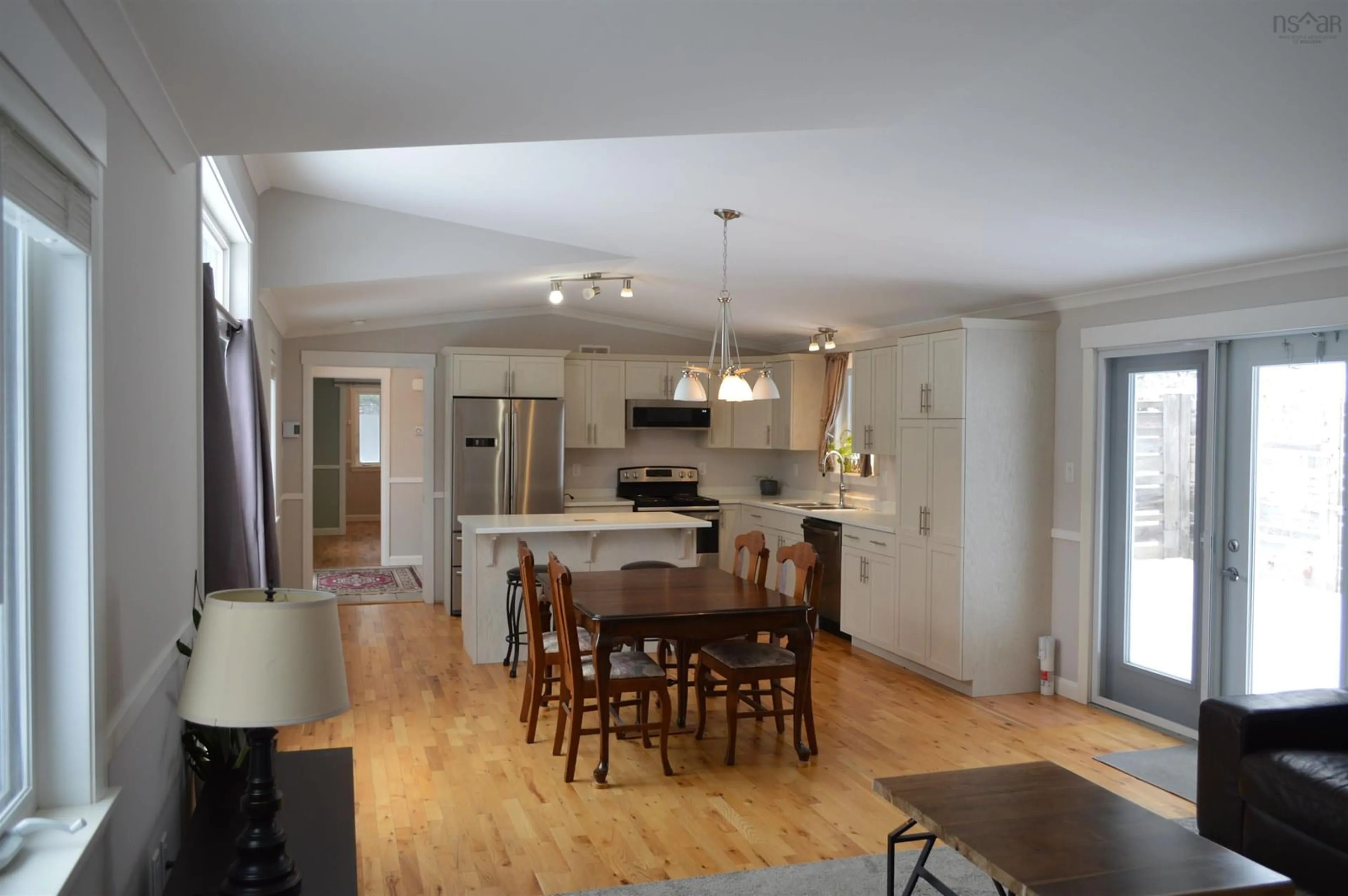 Open concept kitchen, wood/laminate floor for 62 Ardoise Lane, Ardoise Nova Scotia B0N 1L0