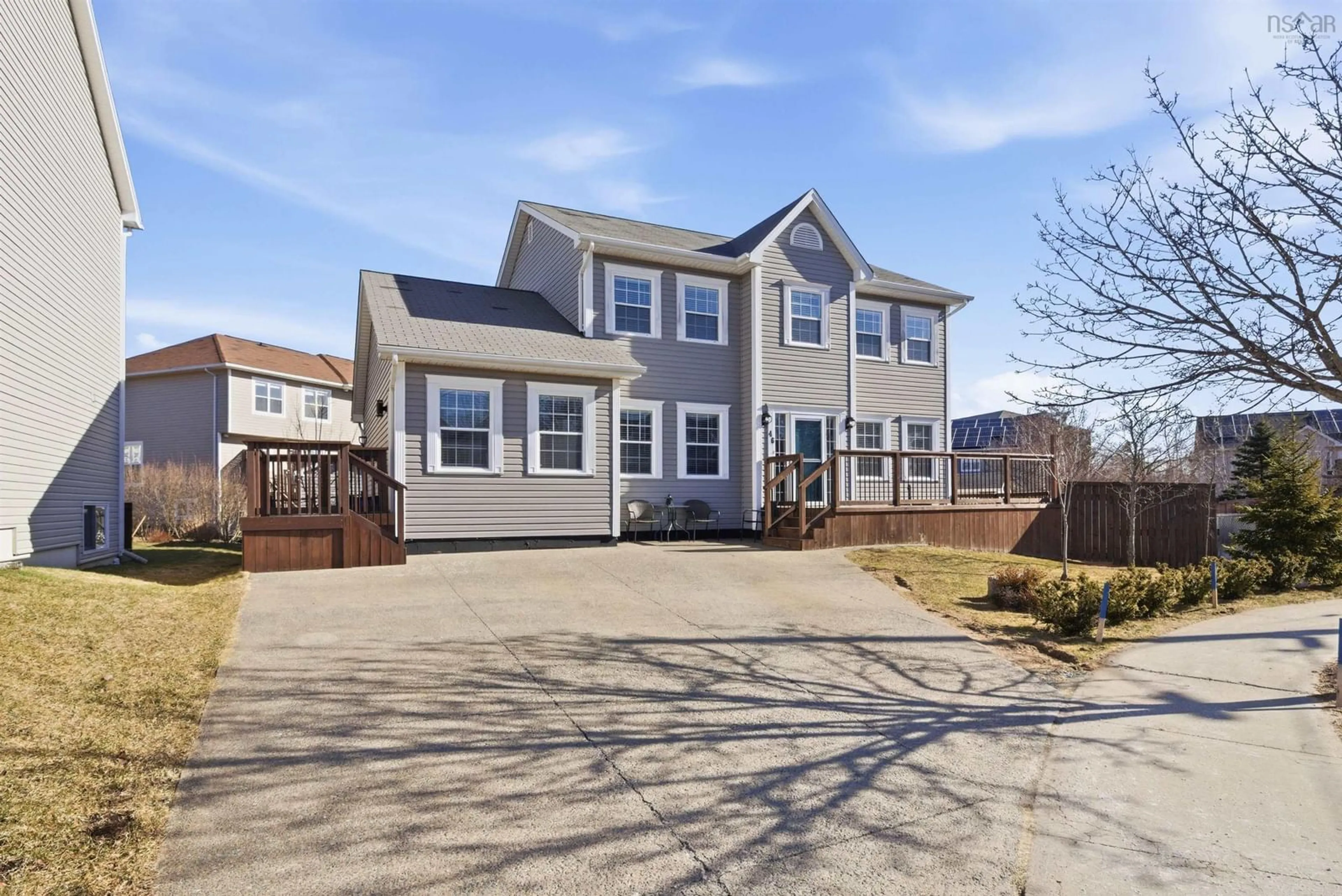Home with vinyl exterior material, street for 46 Rockpoint Crt, Bedford Nova Scotia B4A 4M3