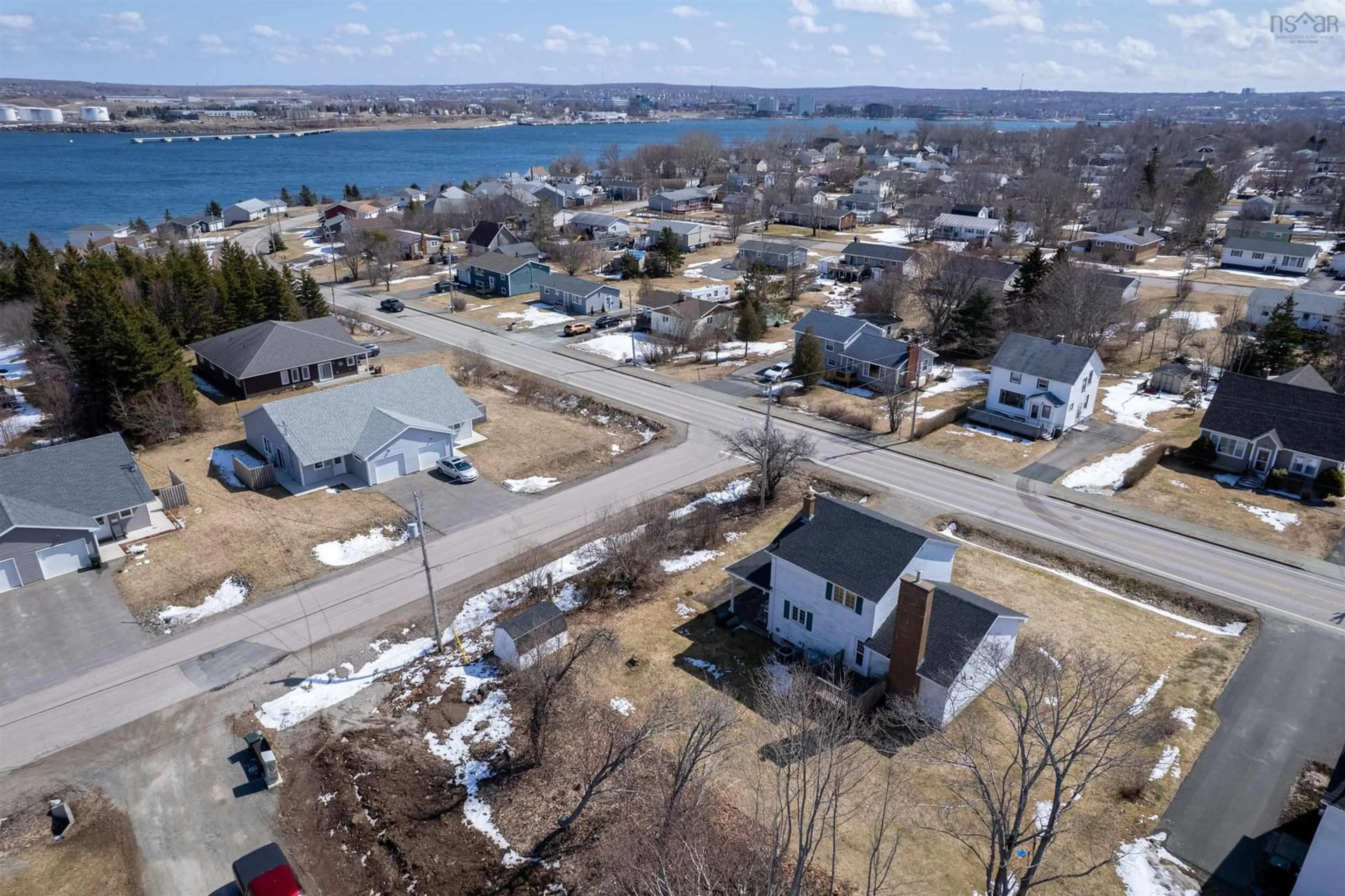 A pic from outside/outdoor area/front of a property/back of a property/a pic from drone, water/lake/river/ocean view for 992 Westmount Rd, Westmount Nova Scotia B1R 1C6