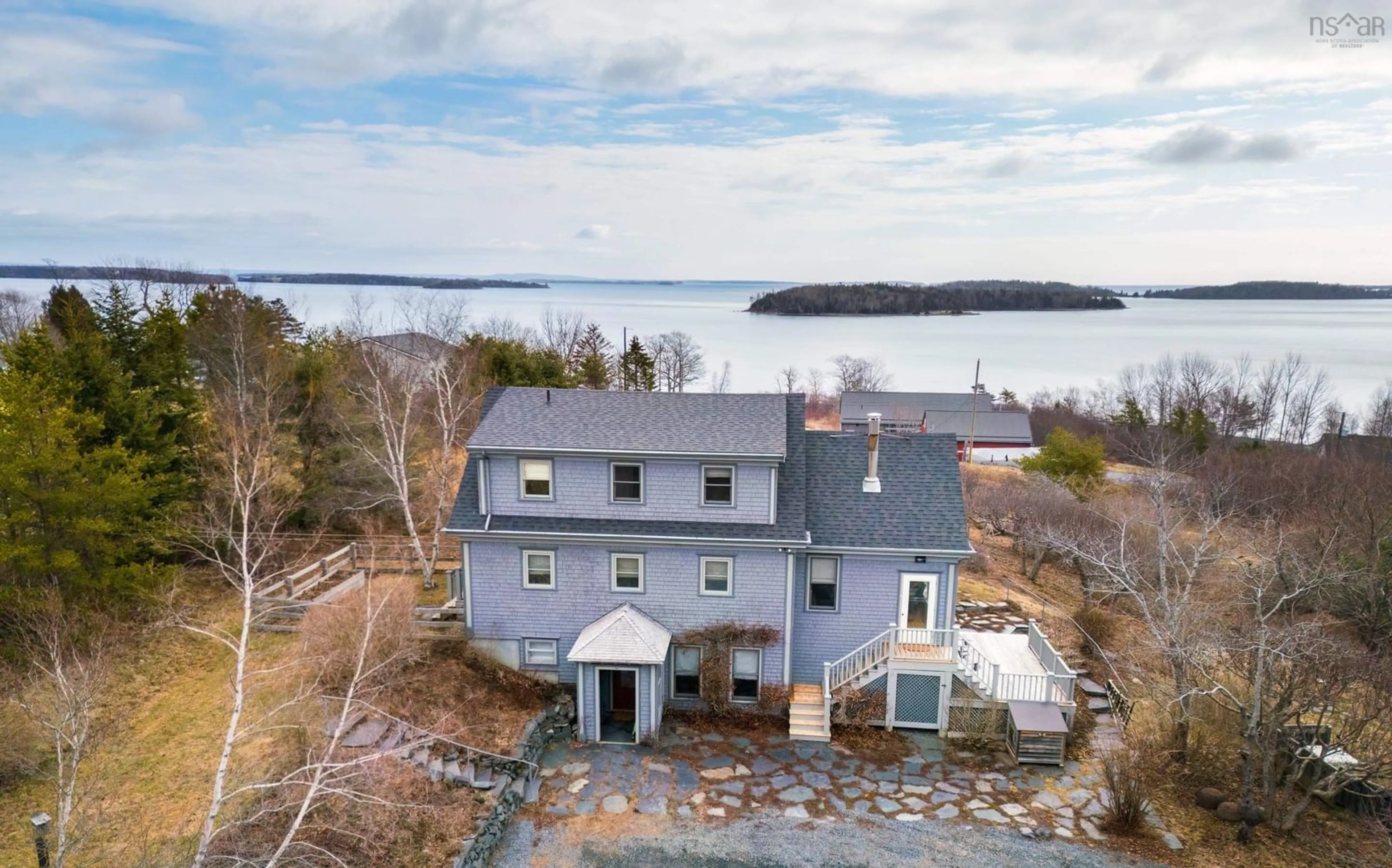 A pic from outside/outdoor area/front of a property/back of a property/a pic from drone, water/lake/river/ocean view for 400 Maders Cove Rd, Maders Cove Nova Scotia B0J 2E0