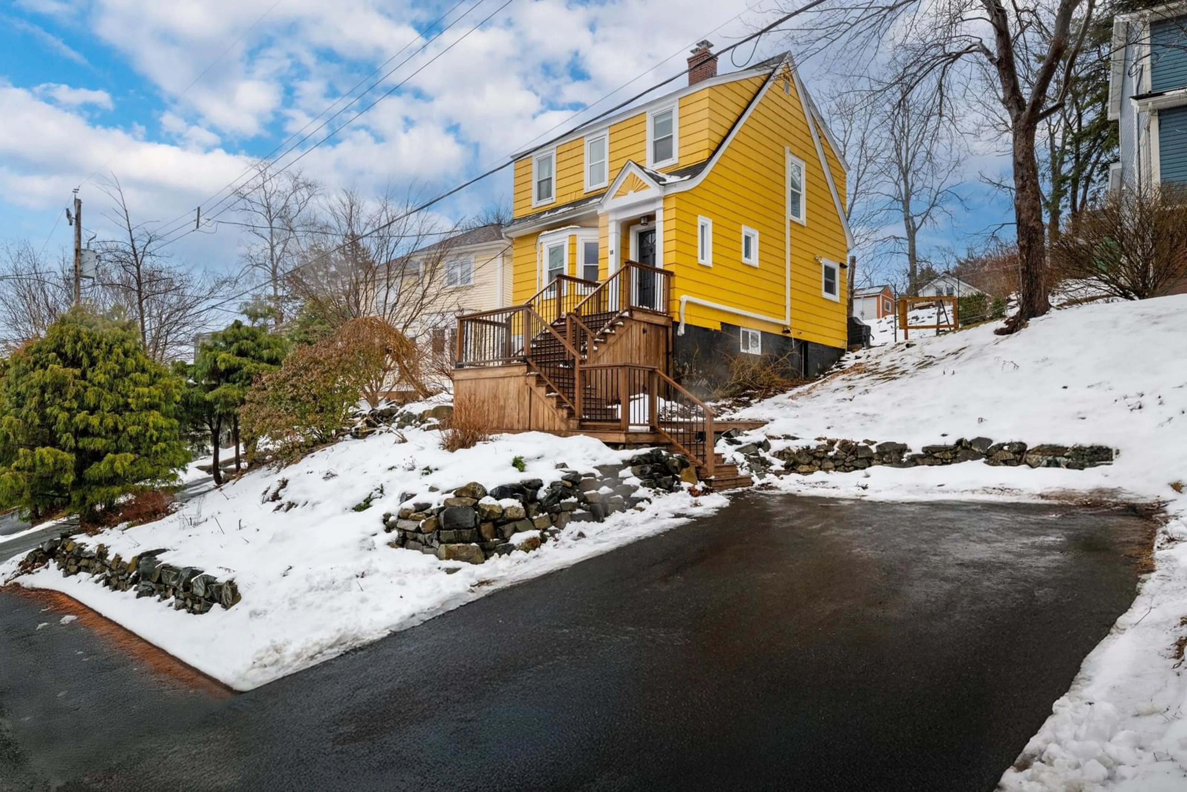 A pic from outside/outdoor area/front of a property/back of a property/a pic from drone, street for 18 Dickson Ave, Halifax Nova Scotia B3M 2W3