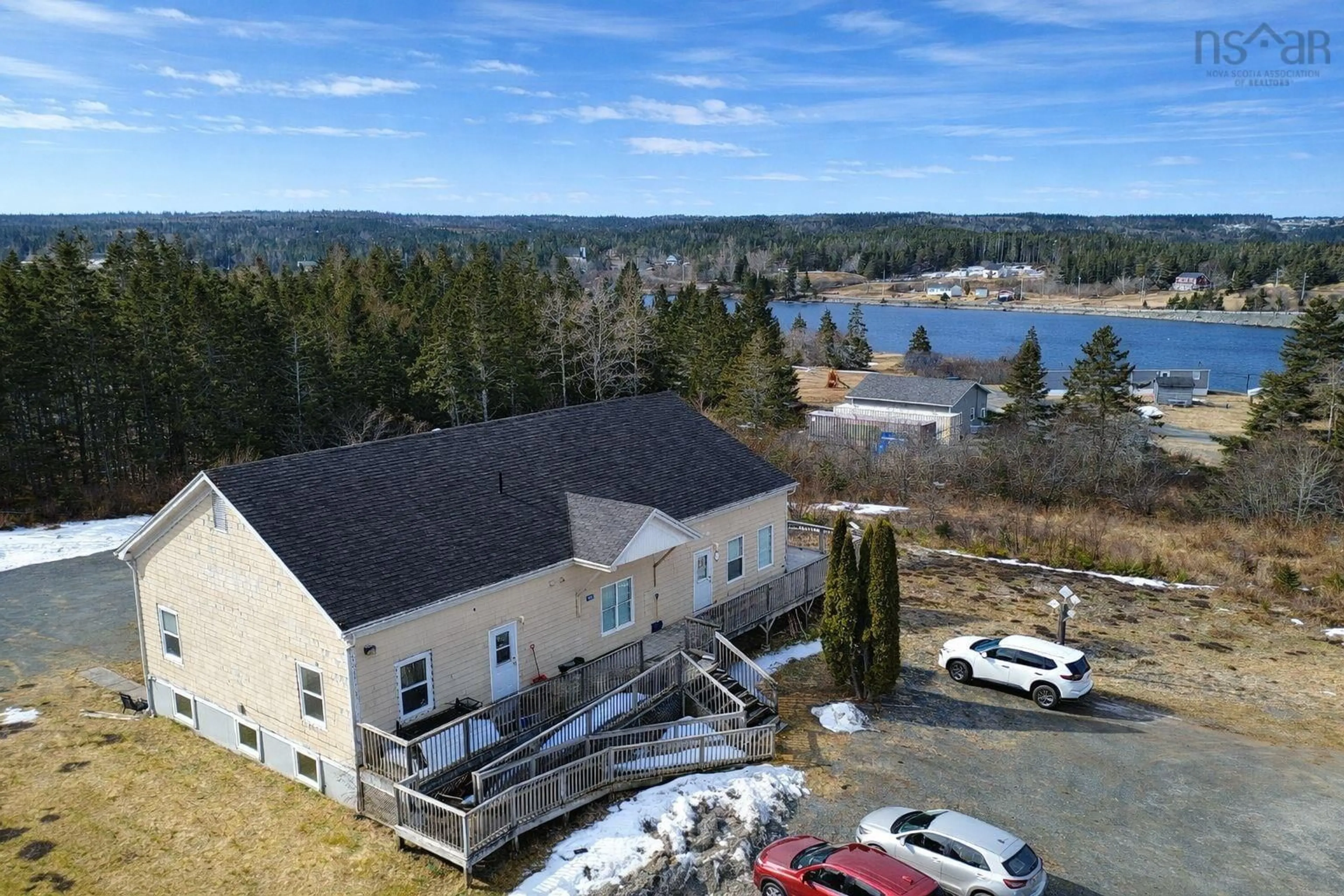 A pic from outside/outdoor area/front of a property/back of a property/a pic from drone, water/lake/river/ocean view for 1826 St Peters Fourchu Rd, Grand River, Grand River Nova Scotia B0E 1M0