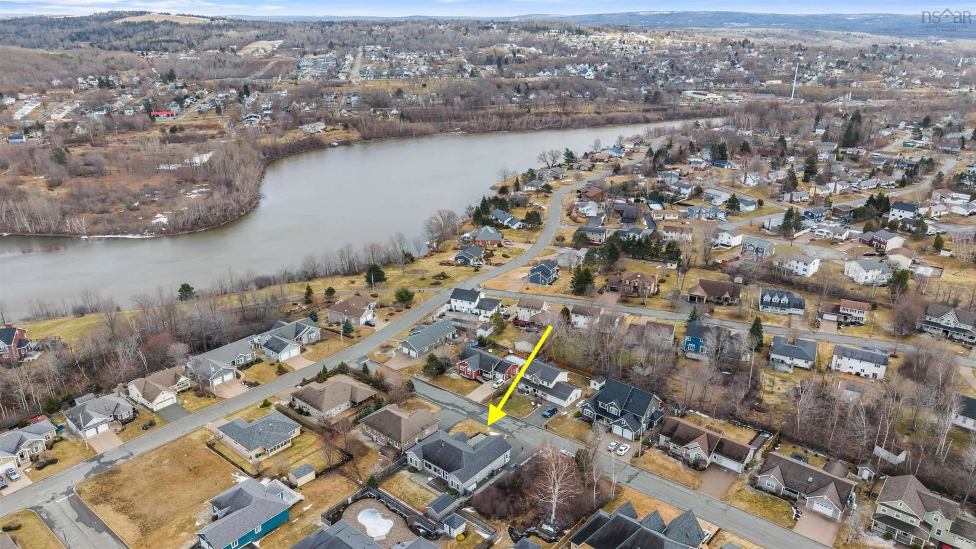 A pic from outside/outdoor area/front of a property/back of a property/a pic from drone, water/lake/river/ocean view for 15 Rowan Ave, New Glasgow Nova Scotia B2H 0A3