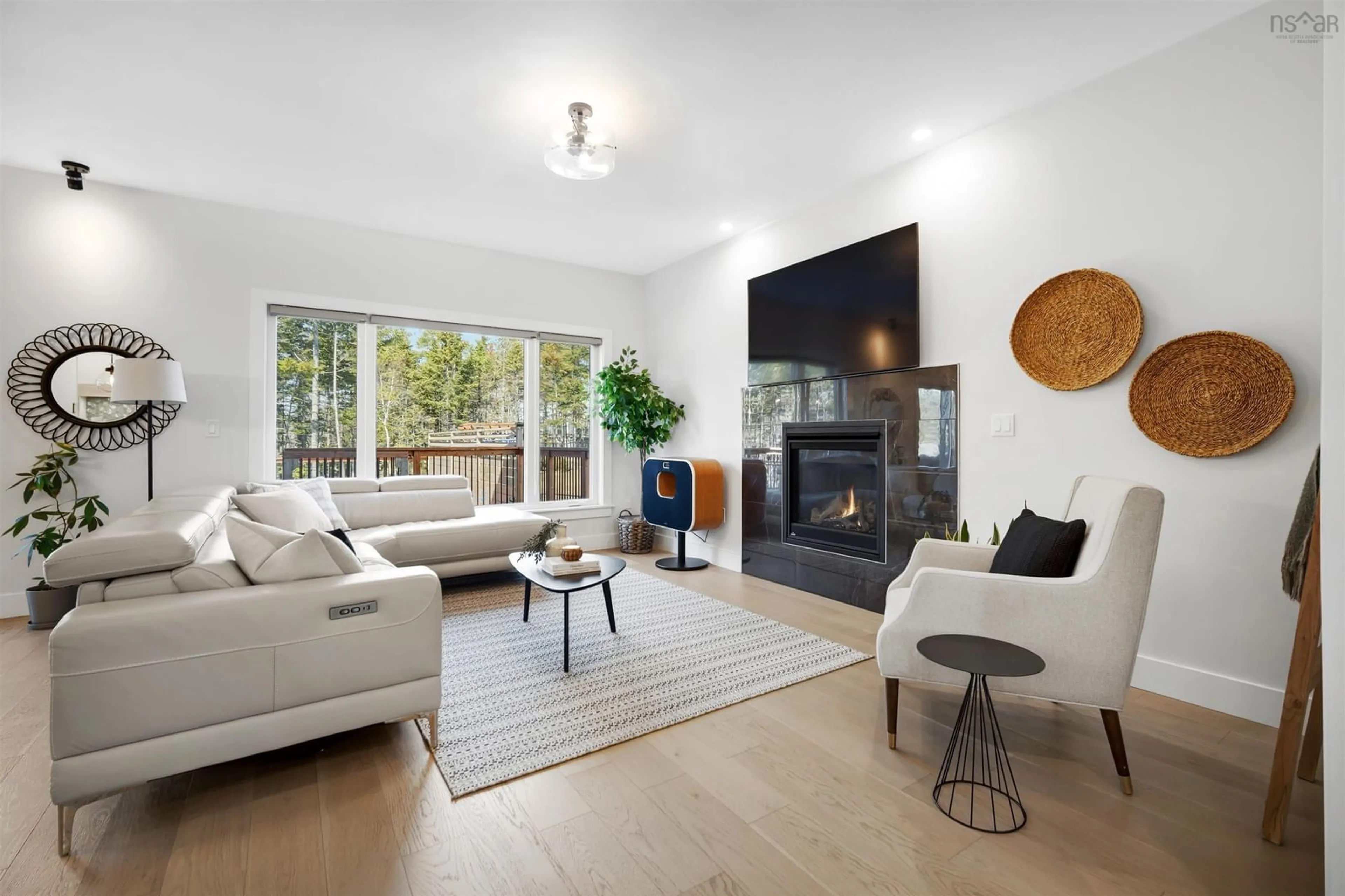 Living room with furniture, wood/laminate floor for 25 Talus Ave, Bedford Nova Scotia B4B 1T9