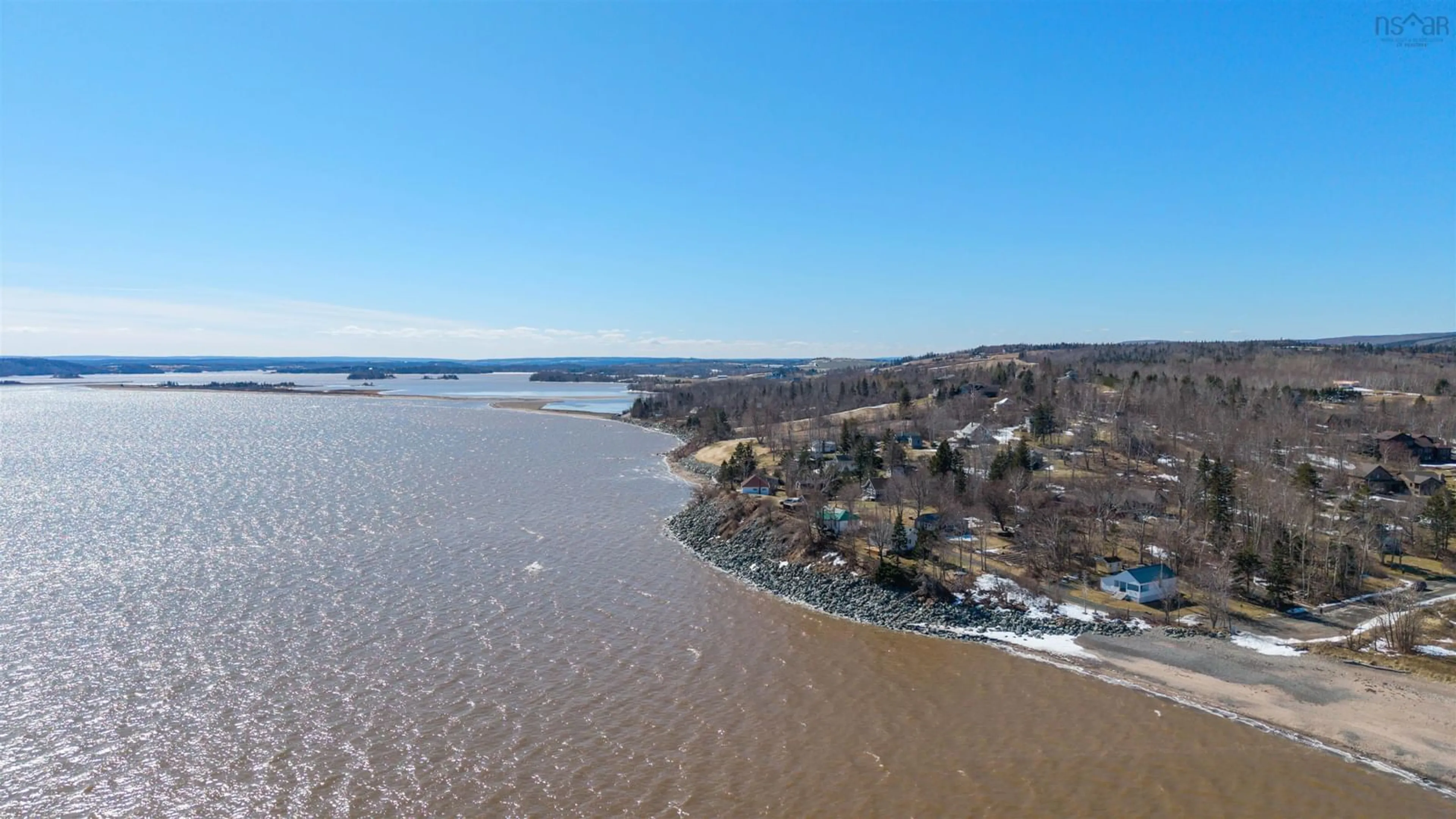 A pic from outside/outdoor area/front of a property/back of a property/a pic from drone, water/lake/river/ocean view for 215 Jim Town Rd, Jimtown Nova Scotia B2G 2L2