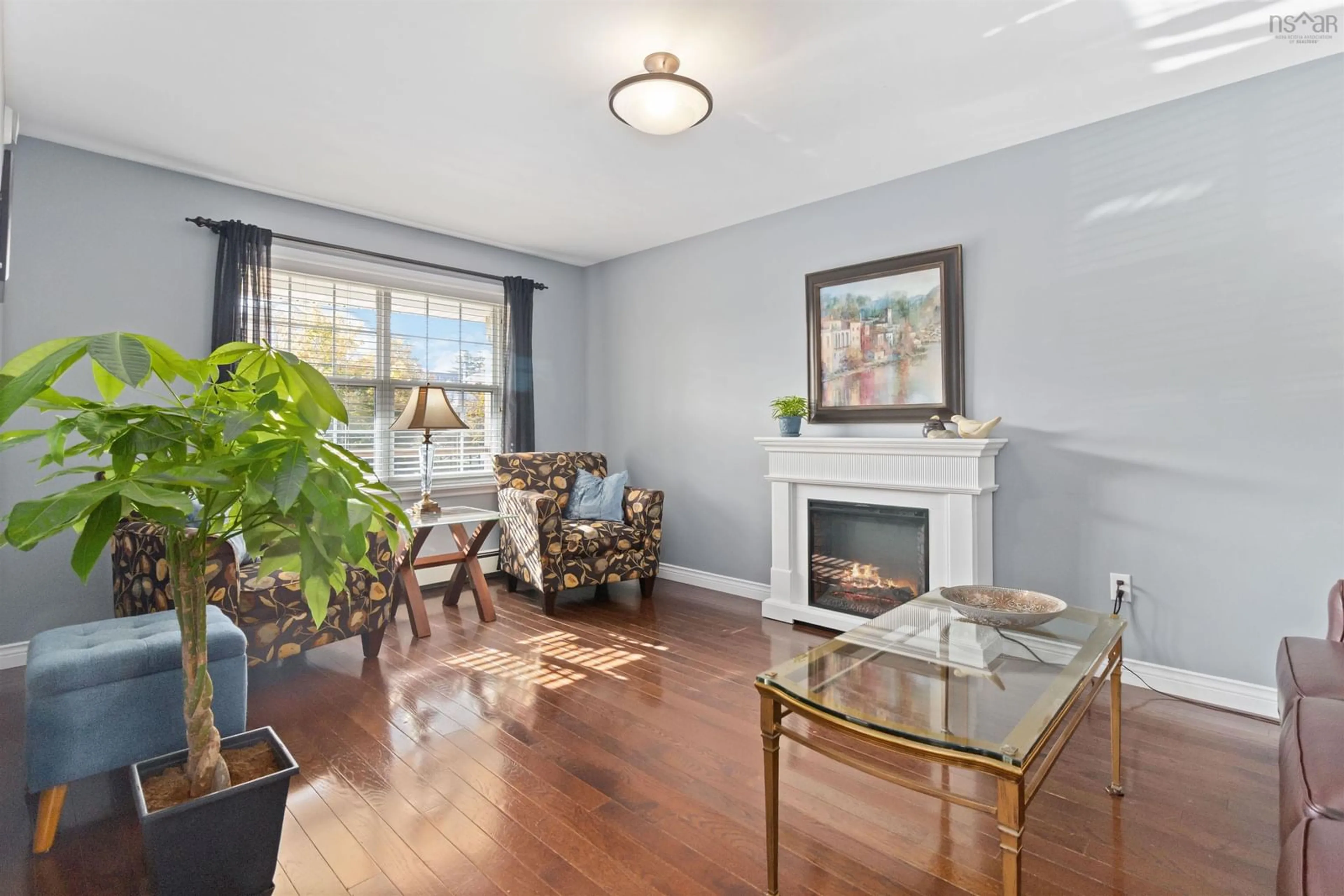 Living room with furniture, wood/laminate floor for 5 Roxham Close, Halifax Nova Scotia B3S 1G2