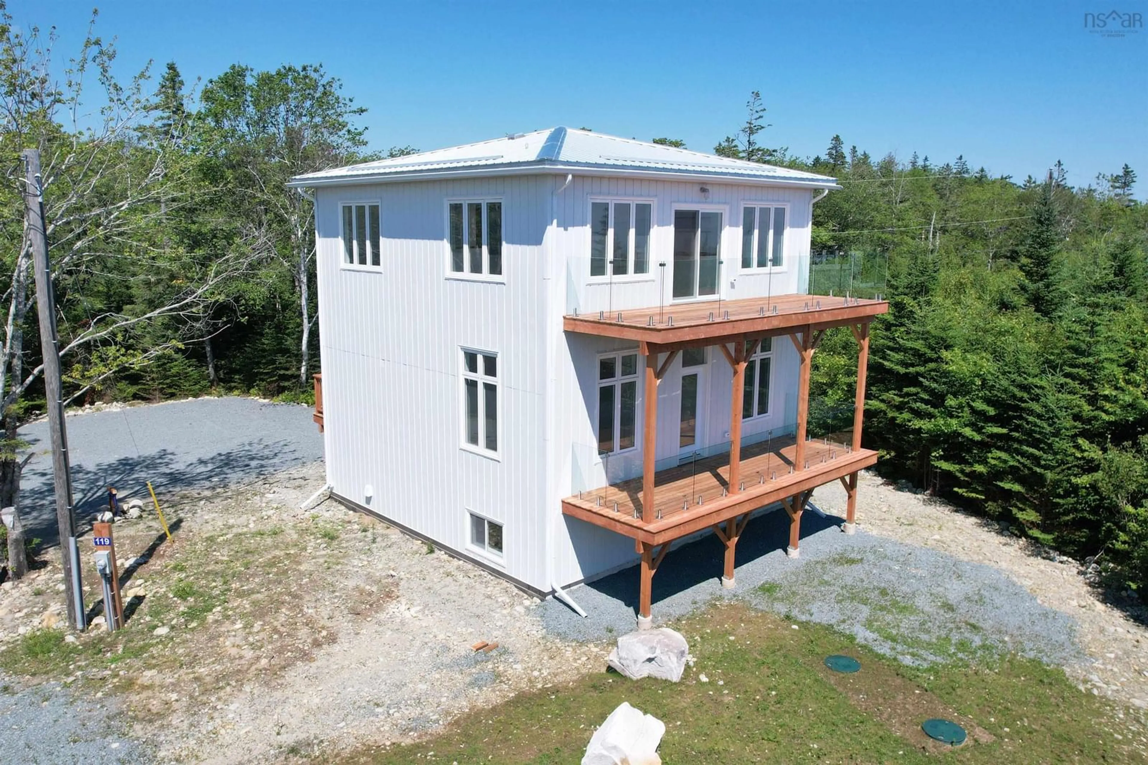 A pic from outside/outdoor area/front of a property/back of a property/a pic from drone, building for 119 Everetts Way, Hunts Point Nova Scotia B0T 1G0