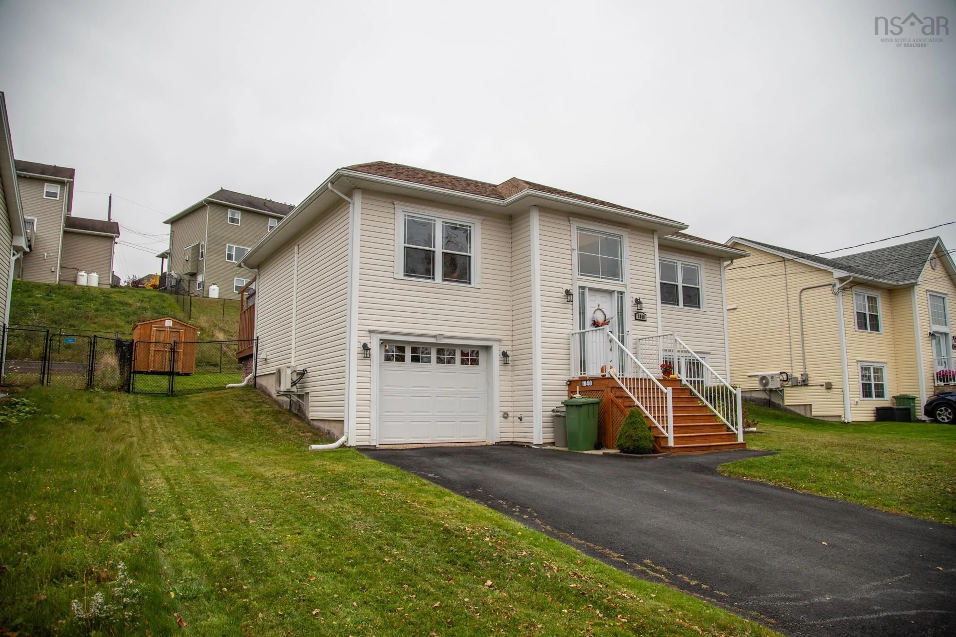 Home with vinyl exterior material, street for 1040 Old Sackville Road Rd, Middle Sackville Nova Scotia B4A 3A6