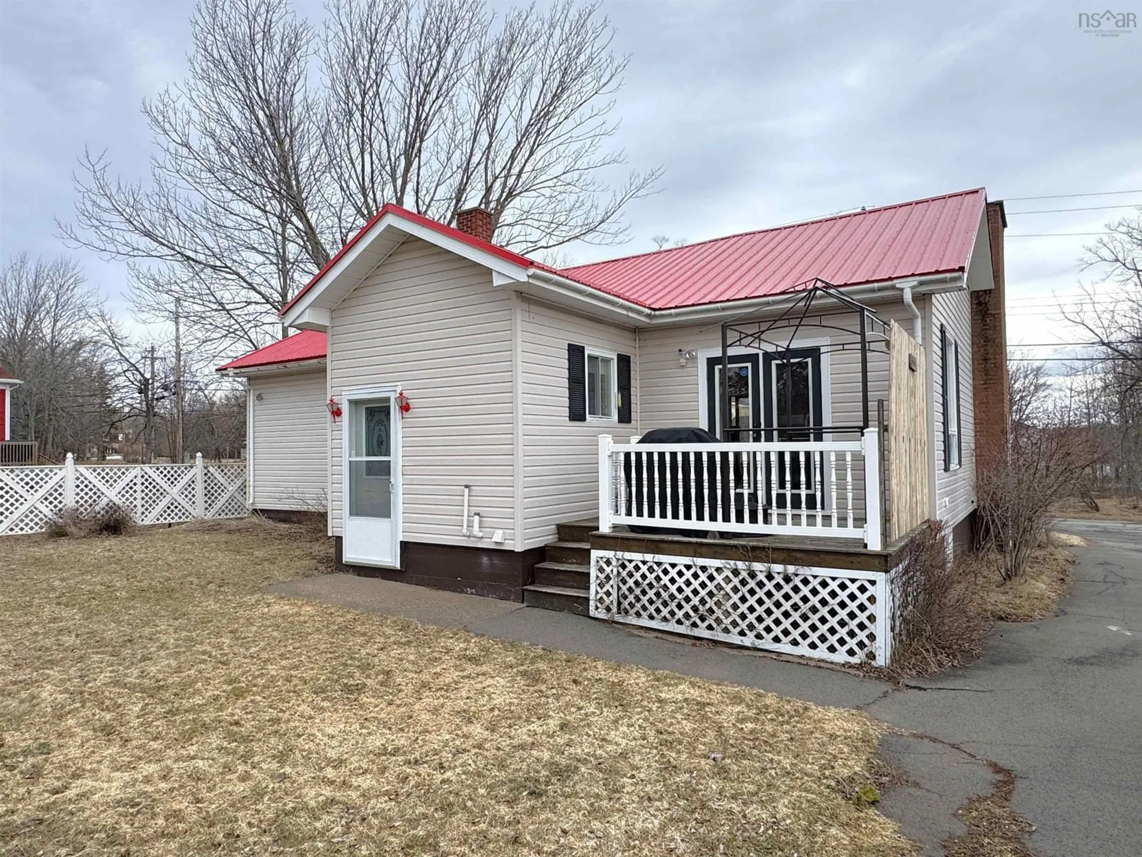 Home with vinyl exterior material, street for 1979 Acadia Ave, Westville Nova Scotia B0K 2A0