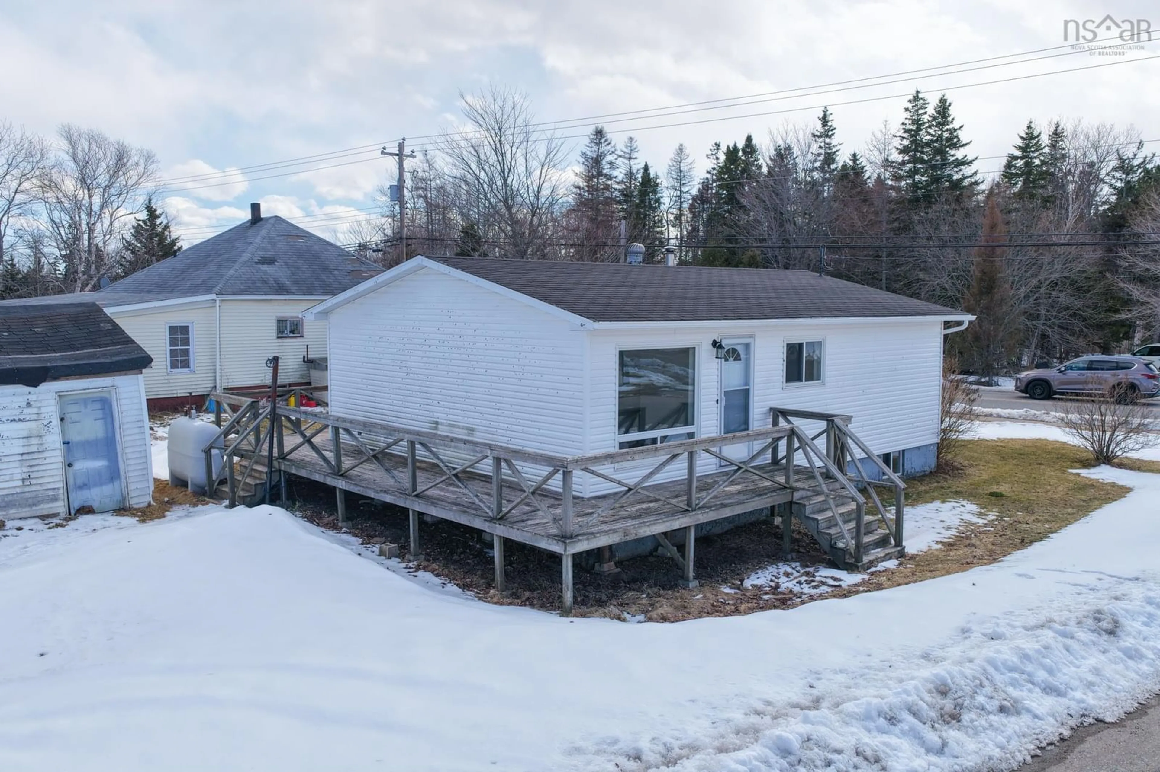 A pic from outside/outdoor area/front of a property/back of a property/a pic from drone, water/lake/river/ocean view for 228 Murphy Rd, Westmount Nova Scotia B1R 1W7