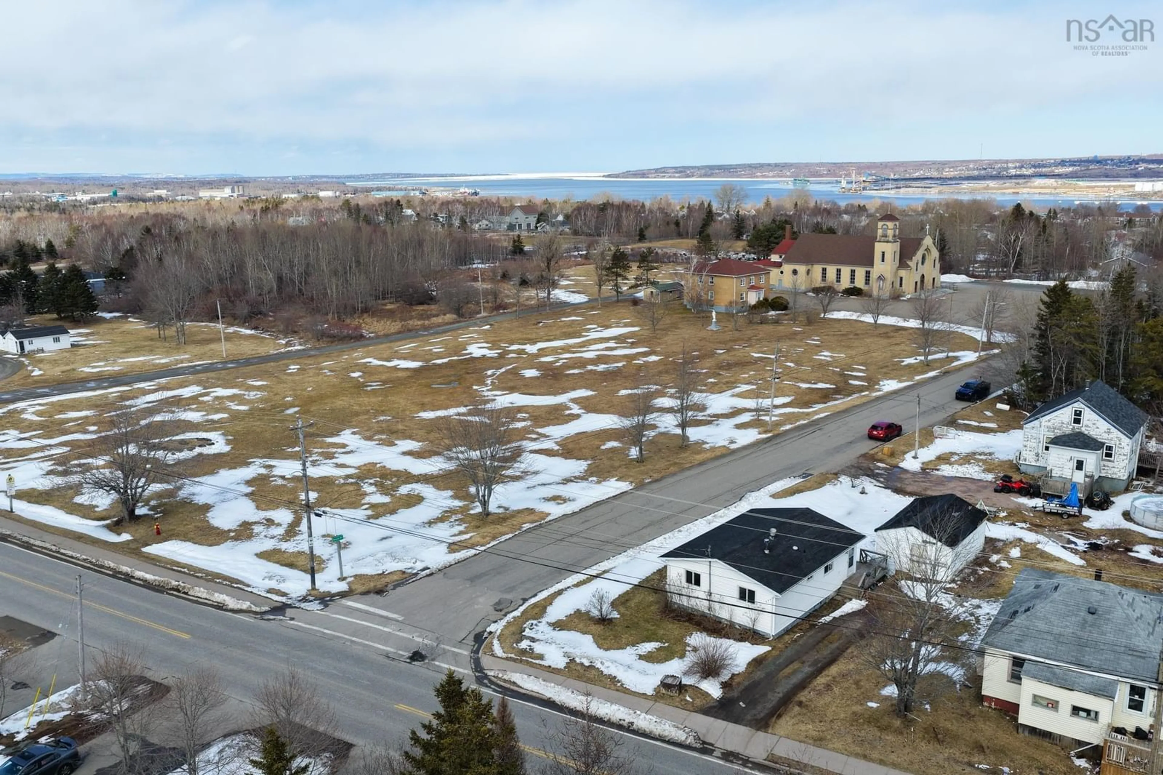 A pic from outside/outdoor area/front of a property/back of a property/a pic from drone, water/lake/river/ocean view for 228 Murphy Rd, Westmount Nova Scotia B1R 1W7