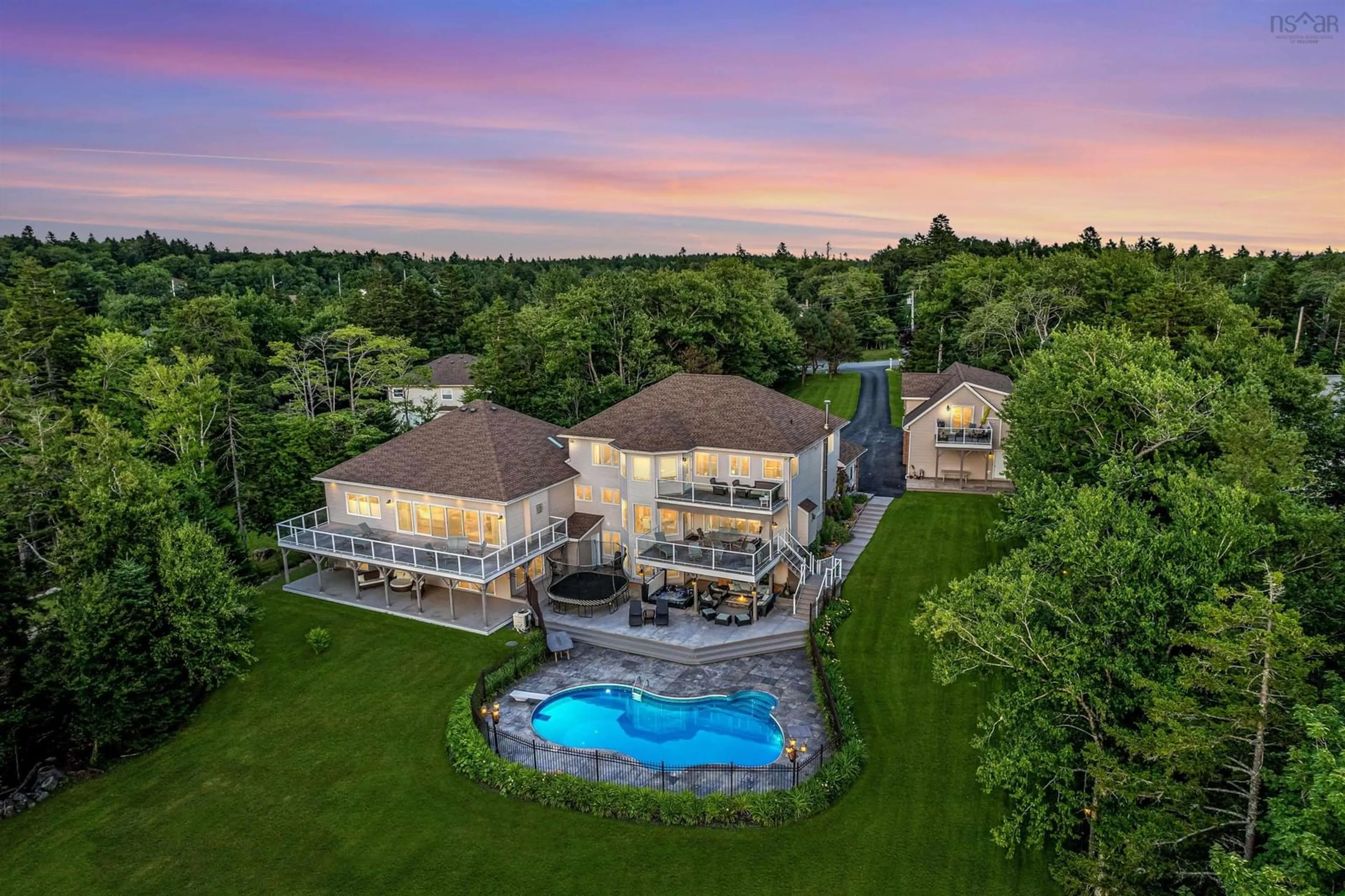 A pic from outside/outdoor area/front of a property/back of a property/a pic from drone, water/lake/river/ocean view for 47 Long Lake Dr, Kingswood Nova Scotia B4B 1K6