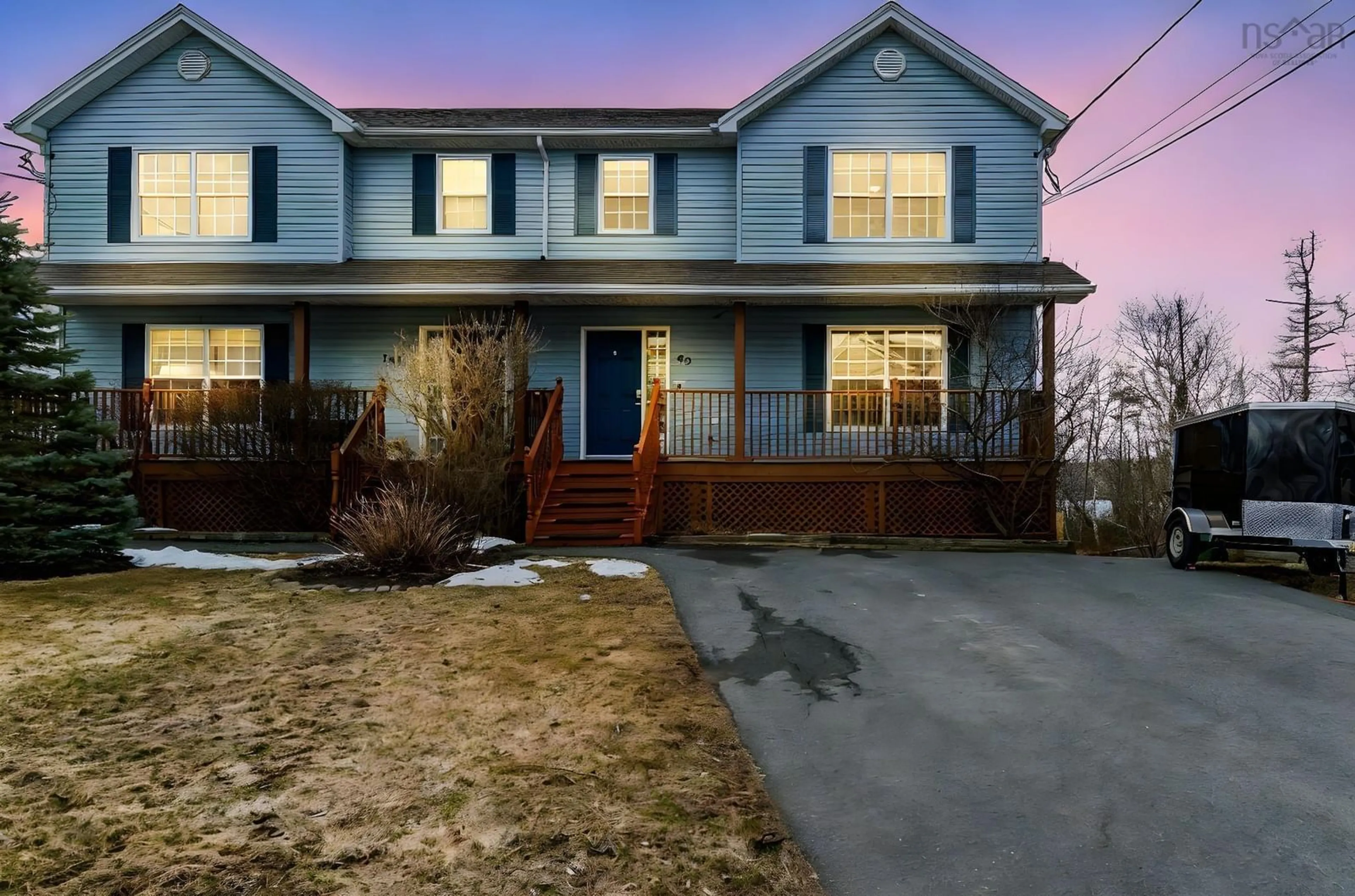Home with vinyl exterior material, street for 99 Brookview Dr, Cole Harbour Nova Scotia B2V 2V6