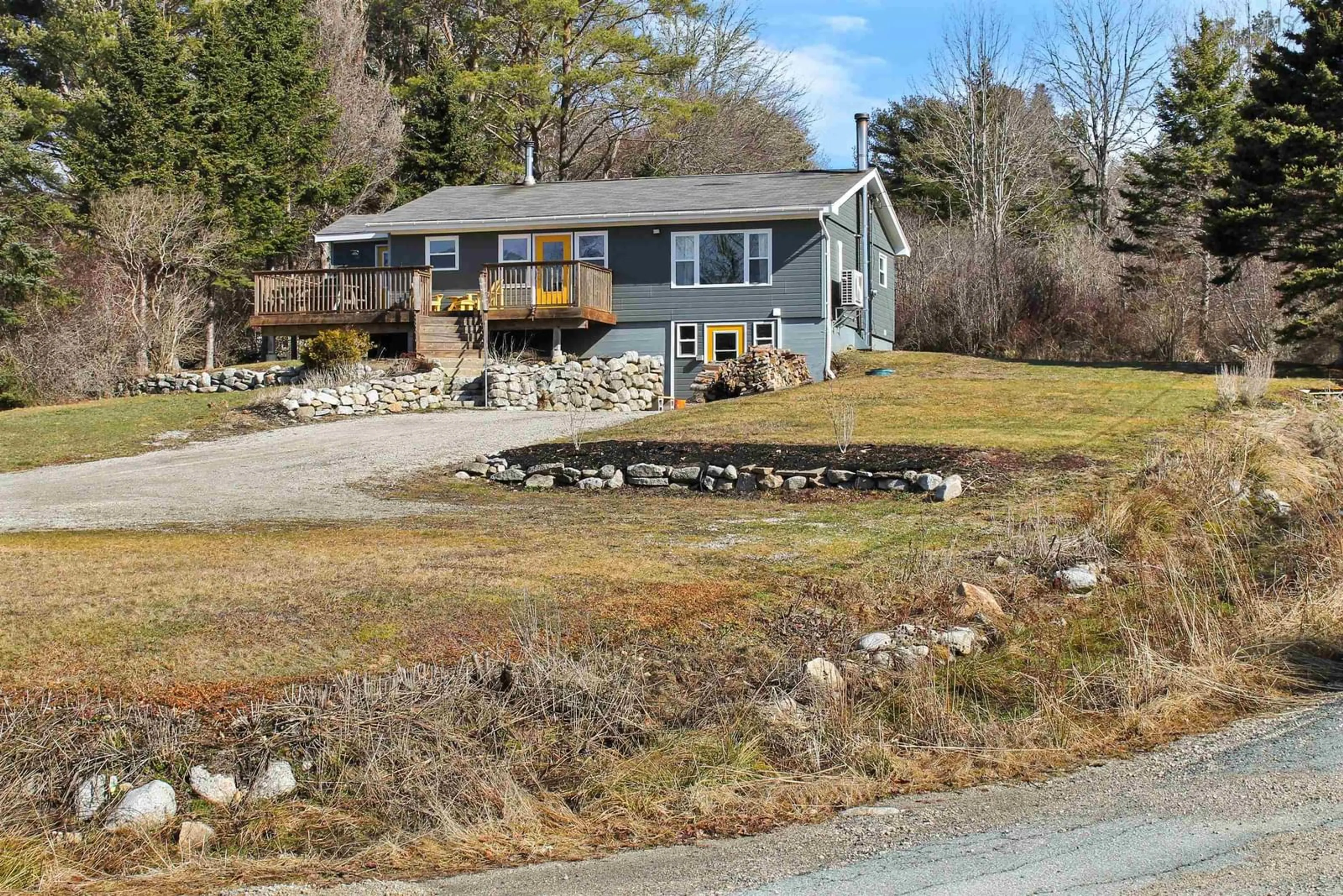 A pic from outside/outdoor area/front of a property/back of a property/a pic from drone, water/lake/river/ocean view for 9 Scotch Cove Rd, East Chester Nova Scotia B0J 1J0