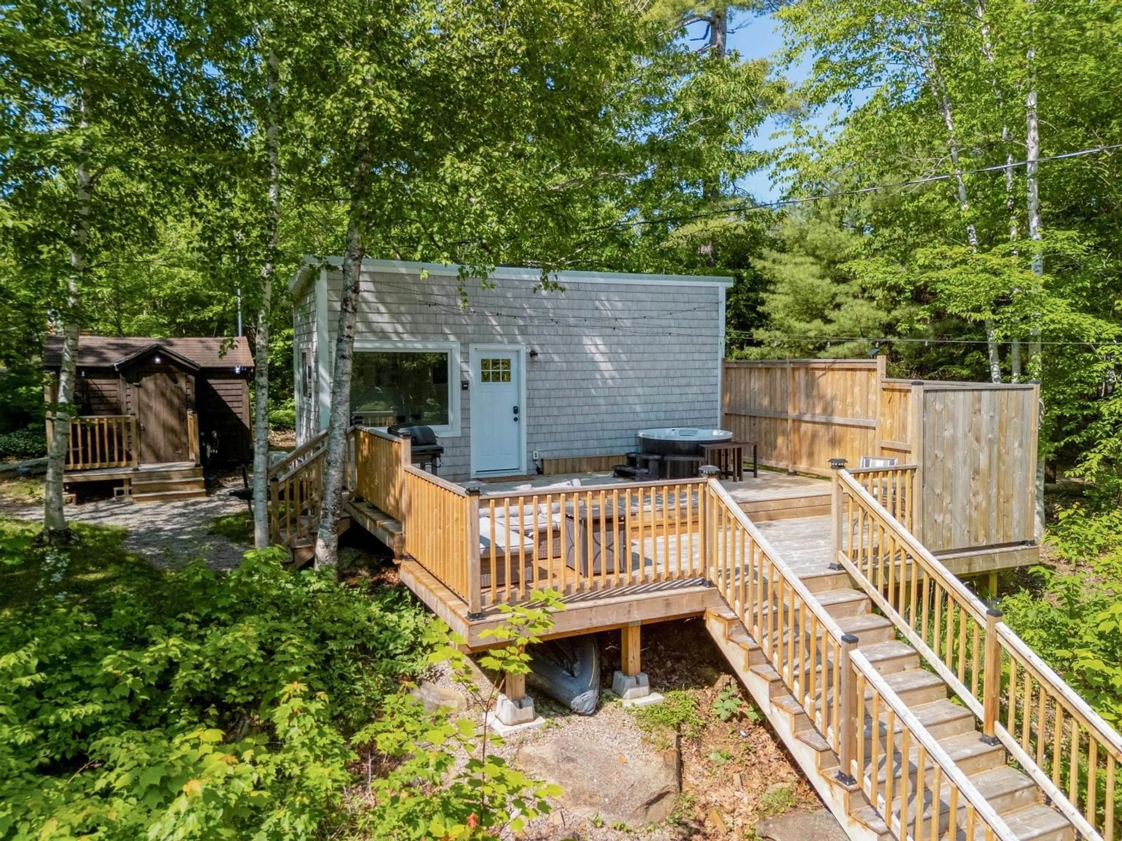 A pic from outside/outdoor area/front of a property/back of a property/a pic from drone, forest/trees view for 47 Holters Lane, Chester Grant Nova Scotia B0J 1K0
