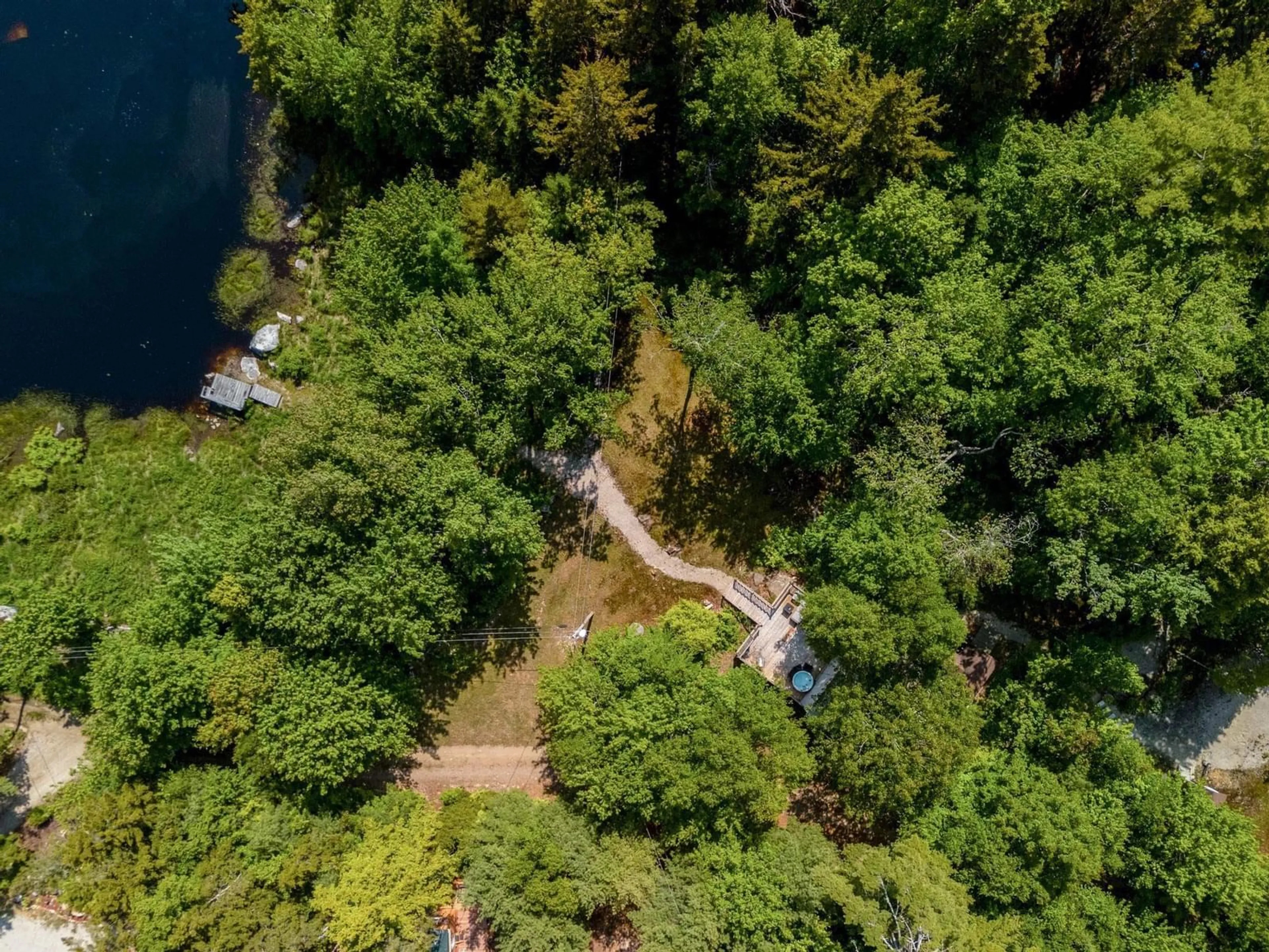 A pic from outside/outdoor area/front of a property/back of a property/a pic from drone, forest/trees view for 47 Holters Lane, Chester Grant Nova Scotia B0J 1K0