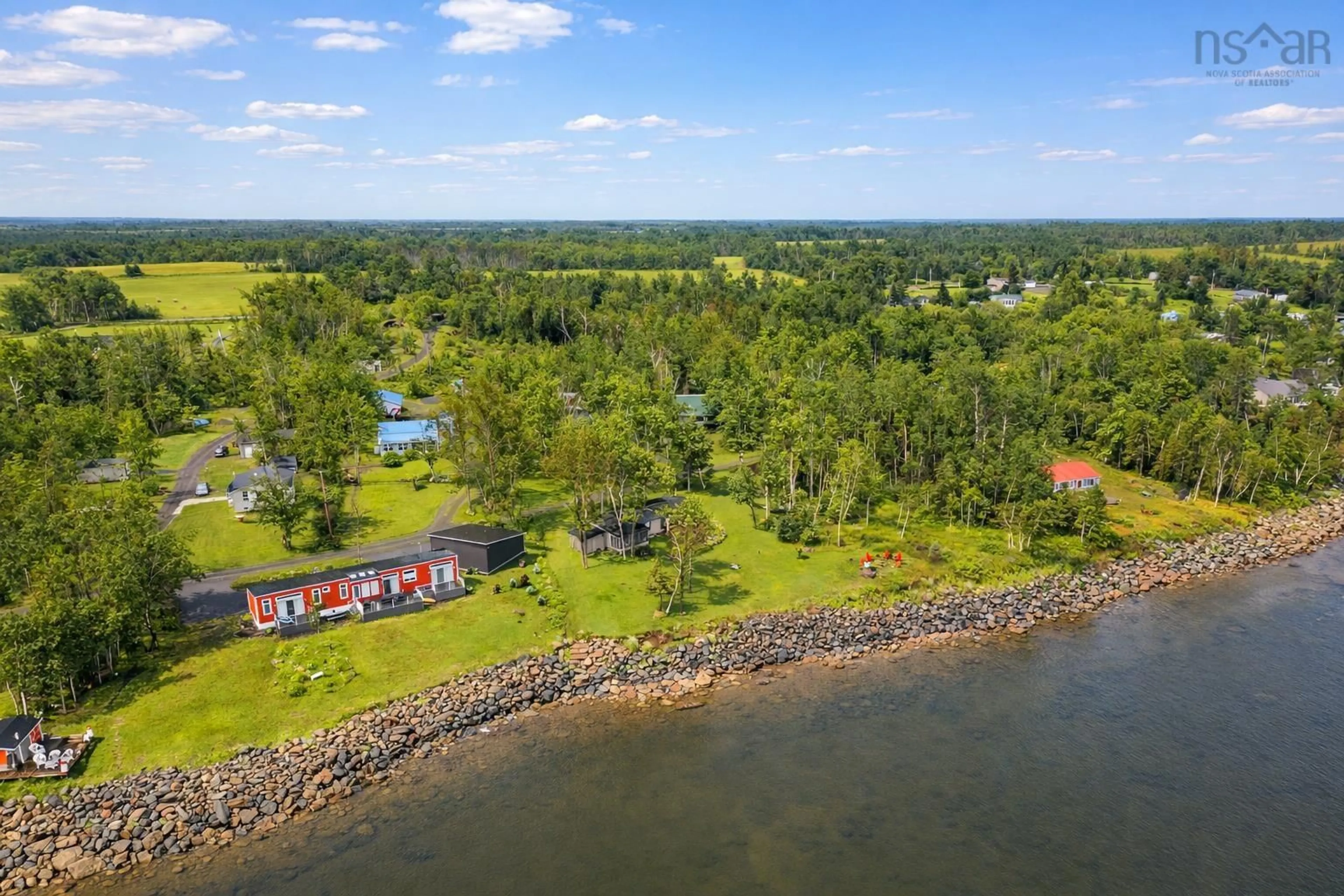 A pic from outside/outdoor area/front of a property/back of a property/a pic from drone, water/lake/river/ocean view for 123 Fieldwood Lane, Brule Shore Nova Scotia B0K 1V0