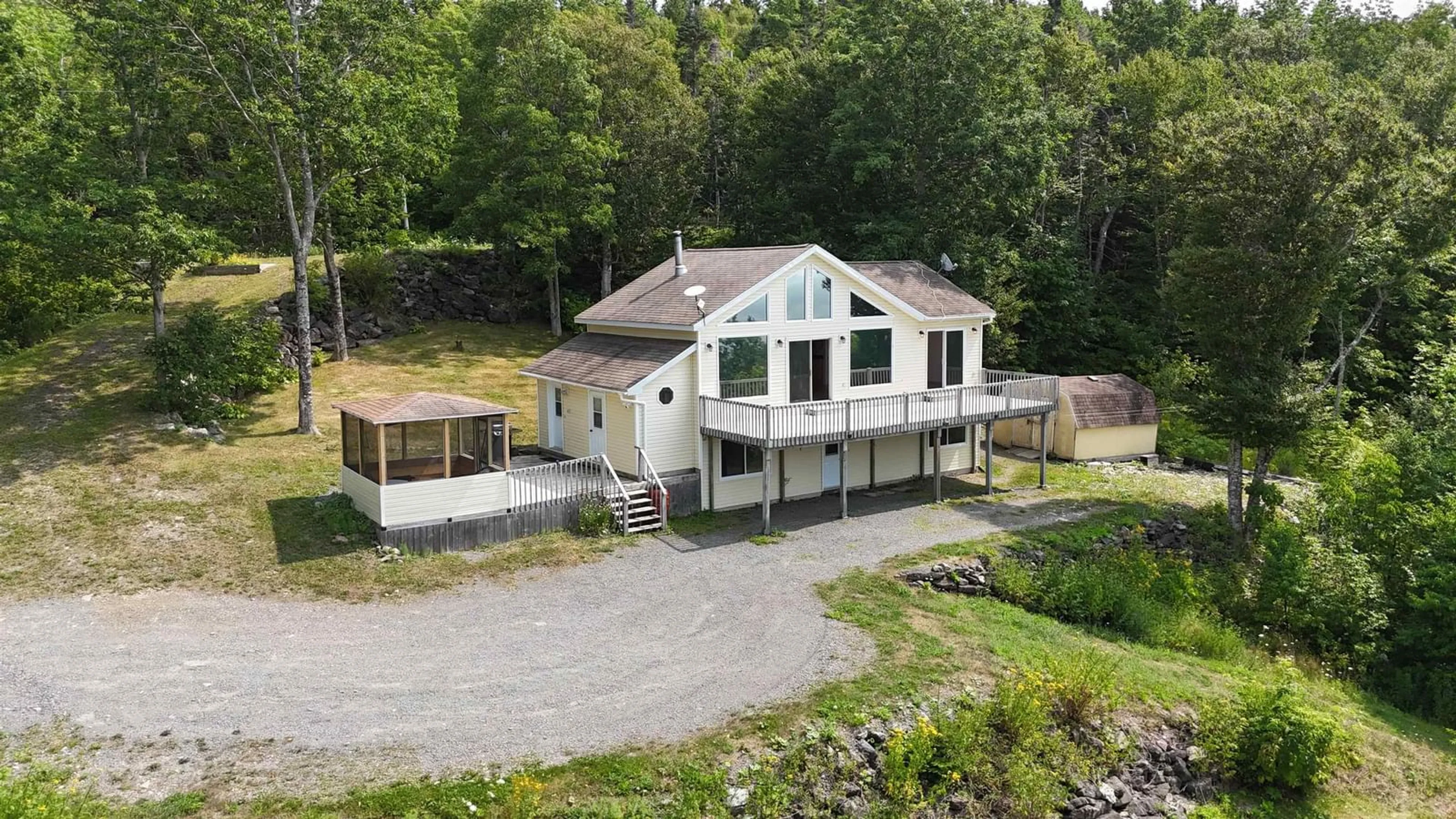 A pic from outside/outdoor area/front of a property/back of a property/a pic from drone, unknown for 95 Lakeshore Dr, Irish Cove Nova Scotia B0E 3B0