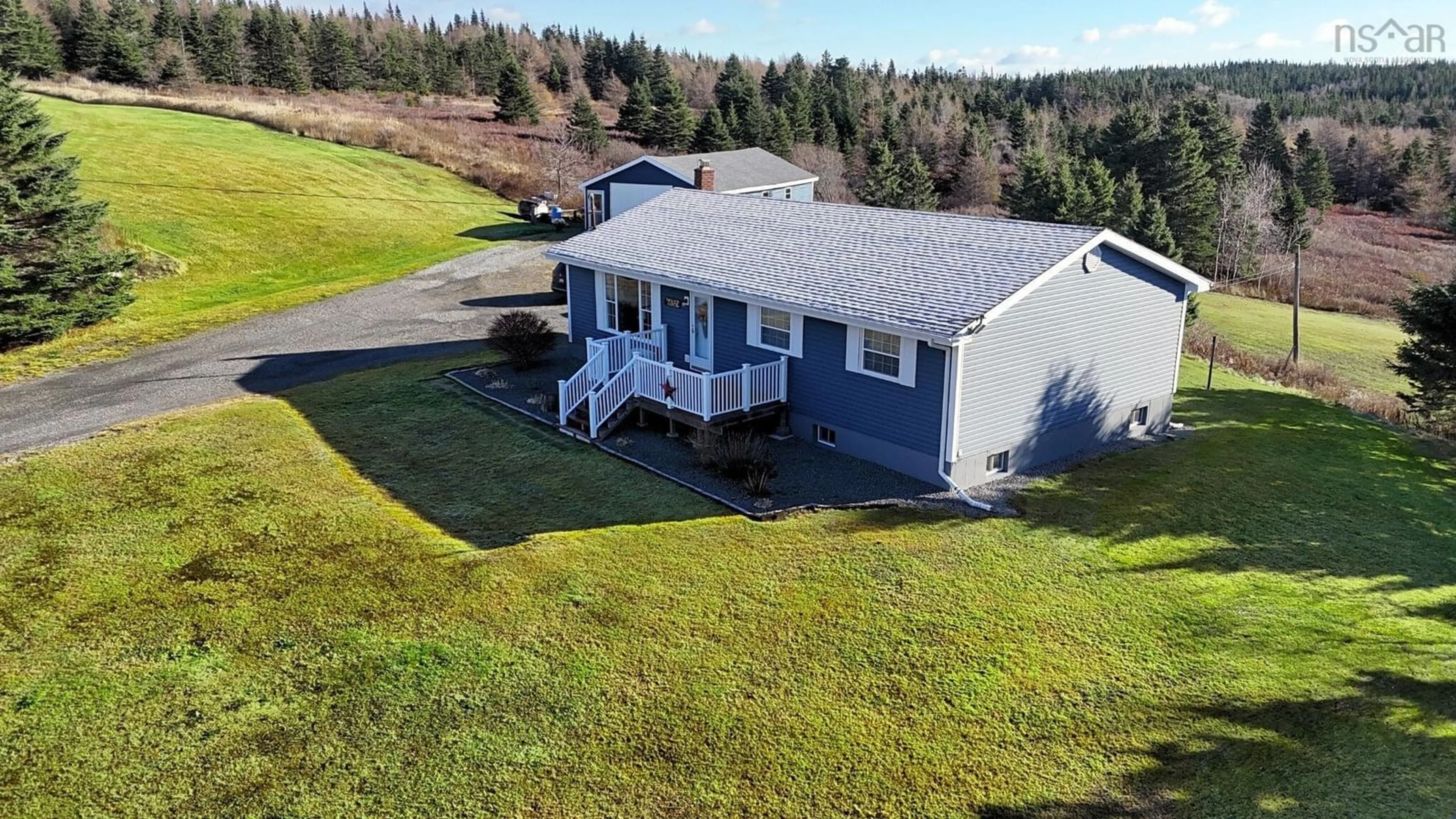 A pic from outside/outdoor area/front of a property/back of a property/a pic from drone, unknown for 6632 St Peters Fourchu Rd, Framboise Intervale Nova Scotia B2J 1E5