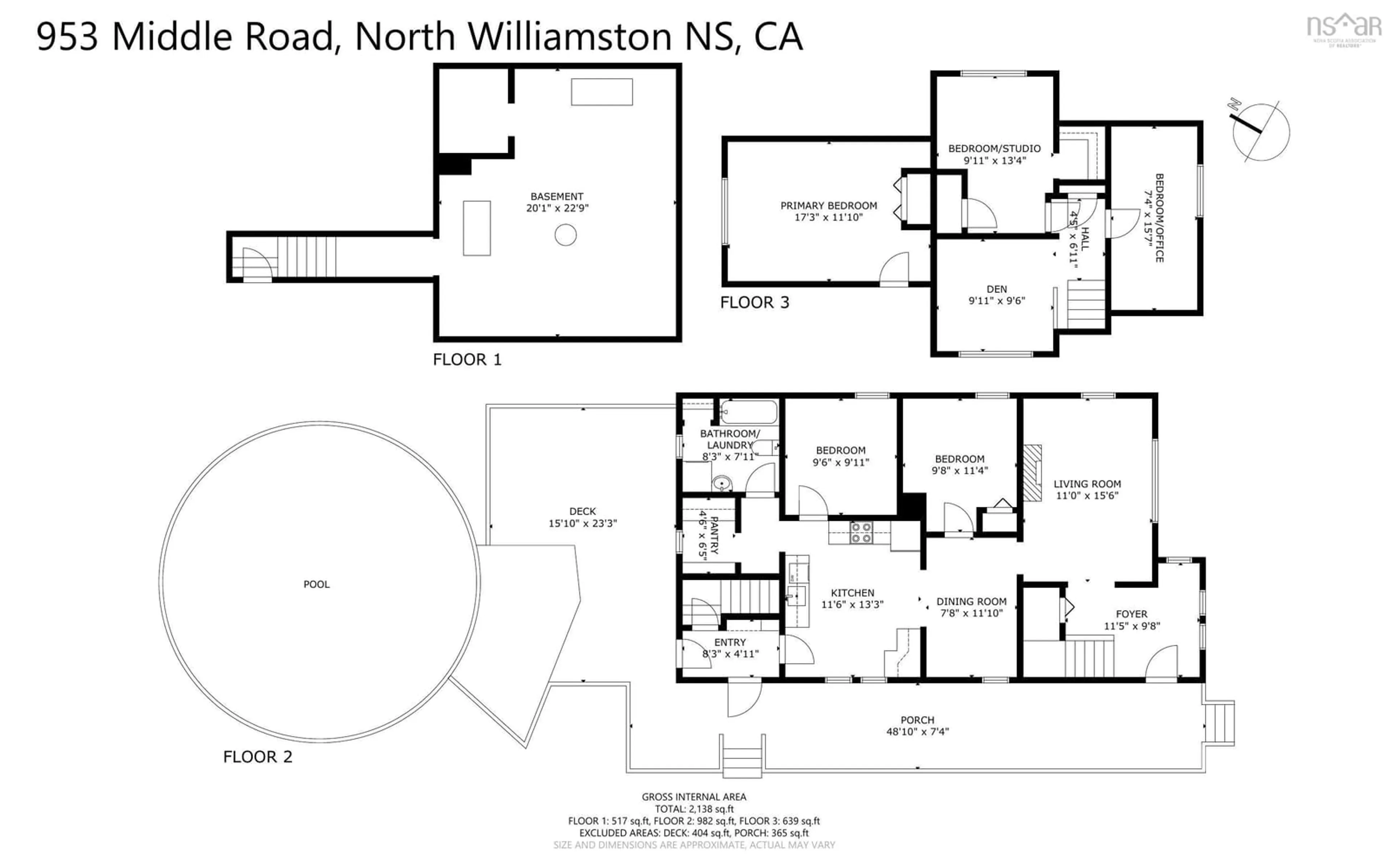 Floor plan for 953 Middle Rd, North Williamston Nova Scotia B0S 1M0