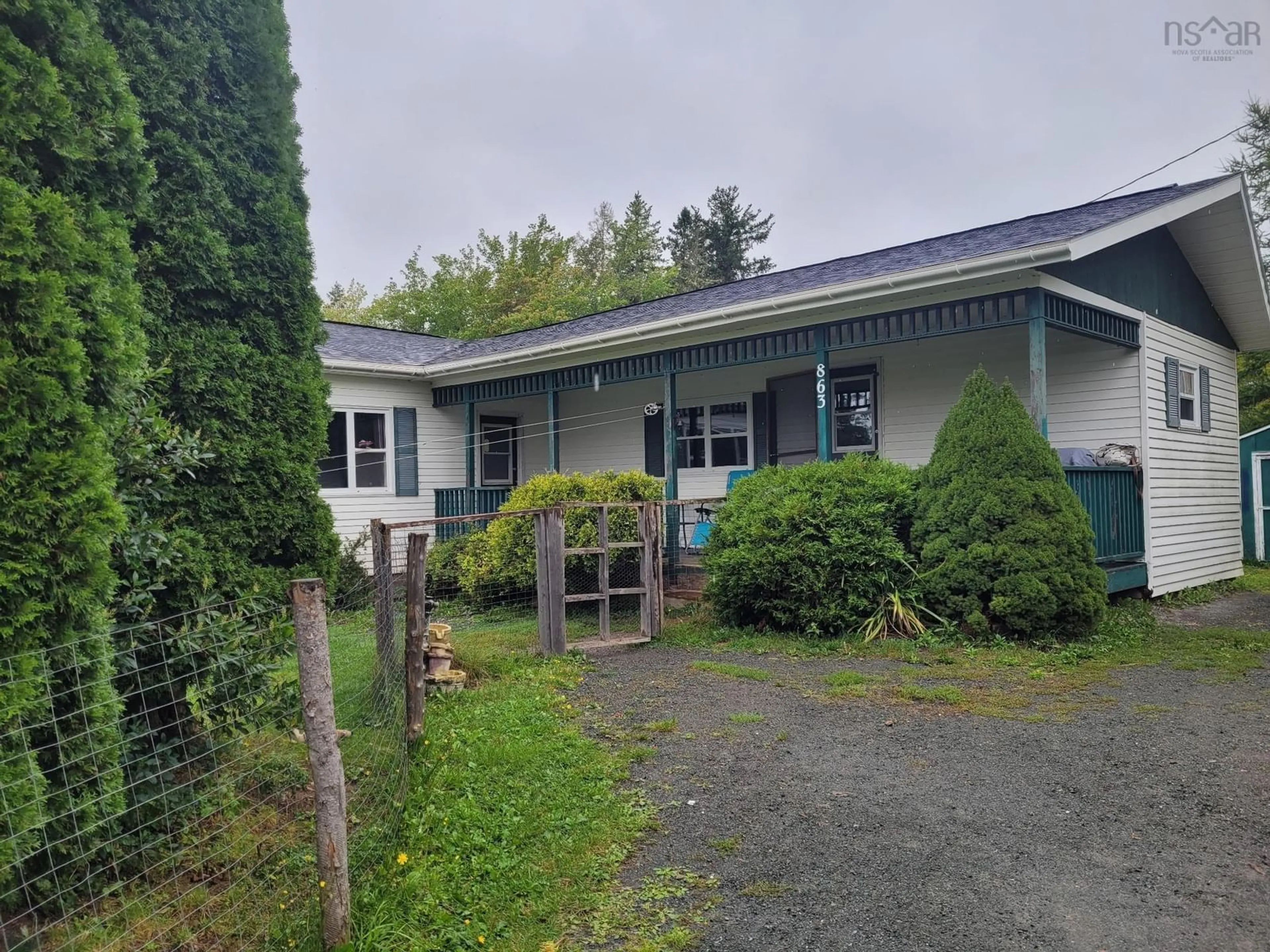 A pic from outside/outdoor area/front of a property/back of a property/a pic from drone, street for 863 Addington Forks Road, Addington Forks Nova Scotia B2G 2K8
