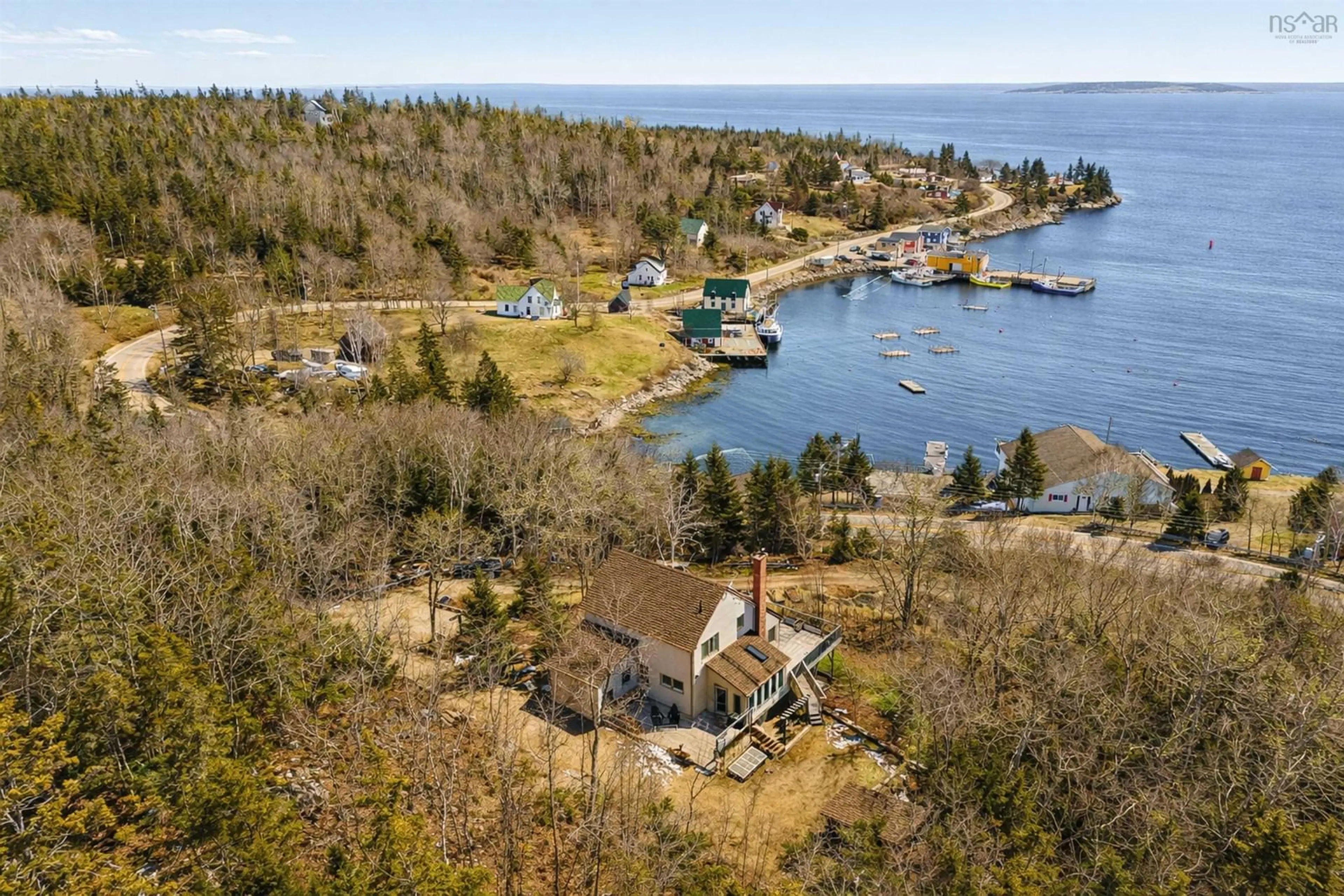 A pic from outside/outdoor area/front of a property/back of a property/a pic from drone, water/lake/river/ocean view for 2654 Highway 329, Northwest Cove Nova Scotia B0J 1T0