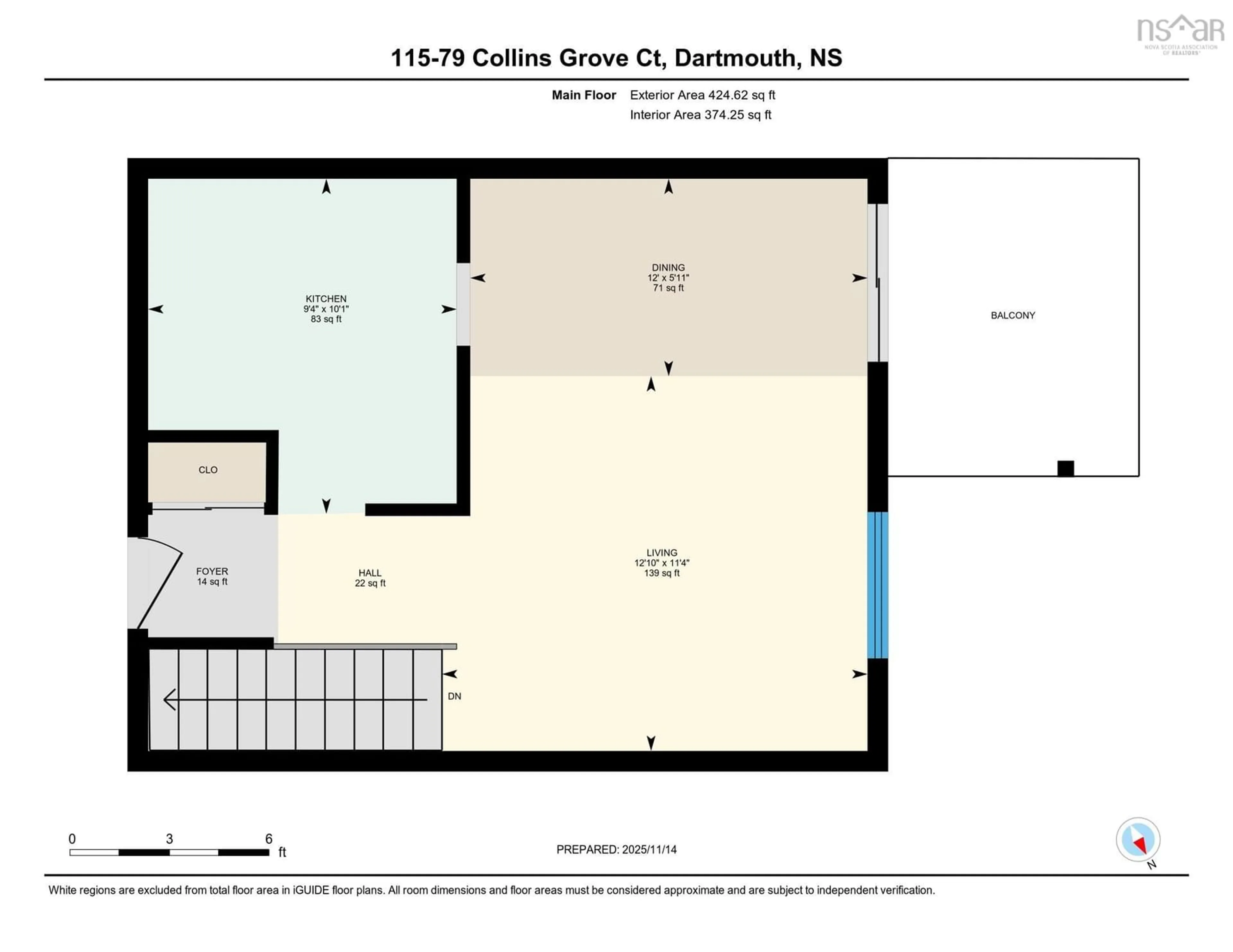 Floor plan for 79 Collins Grove #115, Dartmouth Nova Scotia B2W 0B9