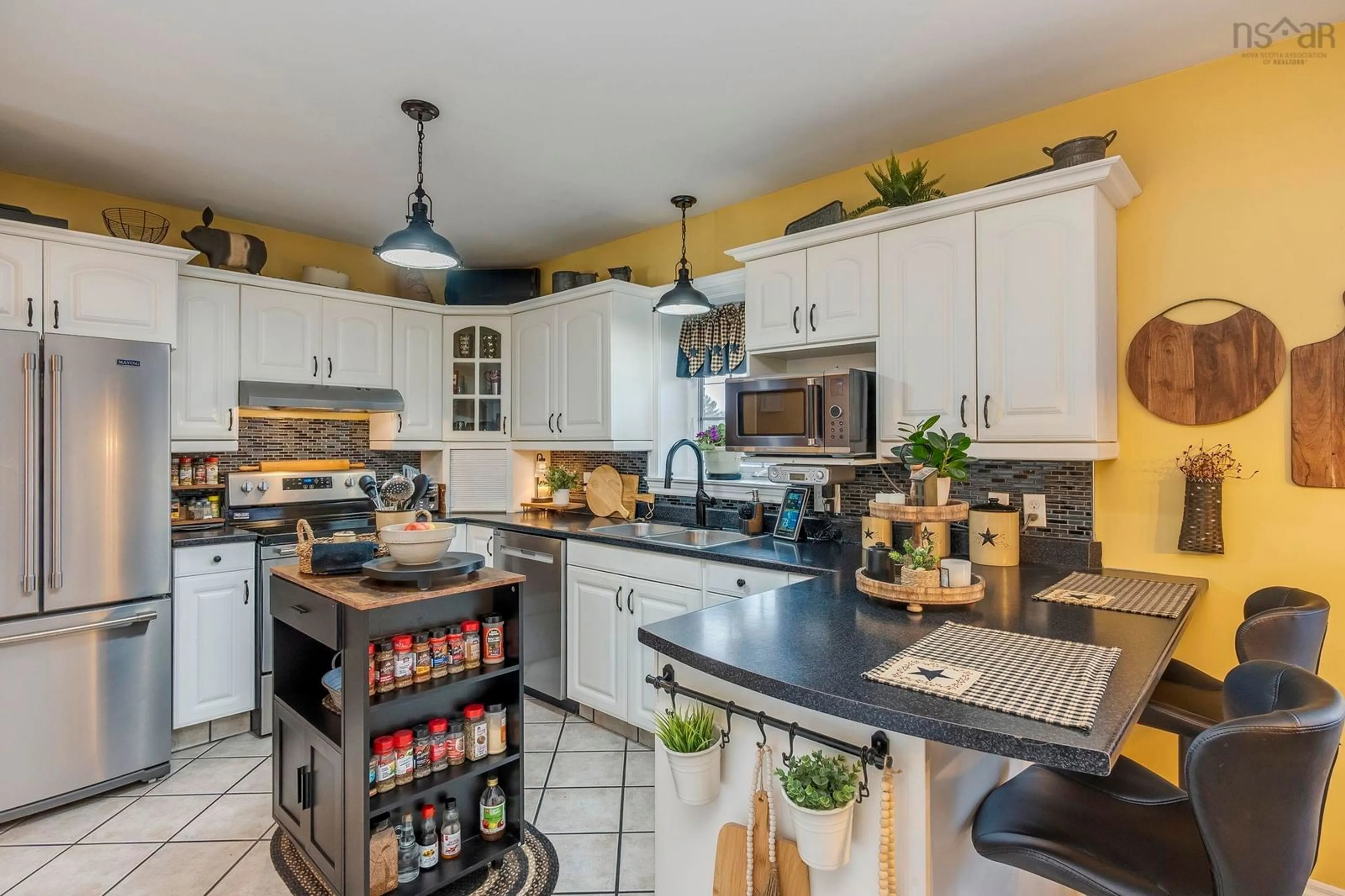 Open concept kitchen, ceramic/tile floor for 885 Thompson Rd, Waterville Nova Scotia B0P 1V0