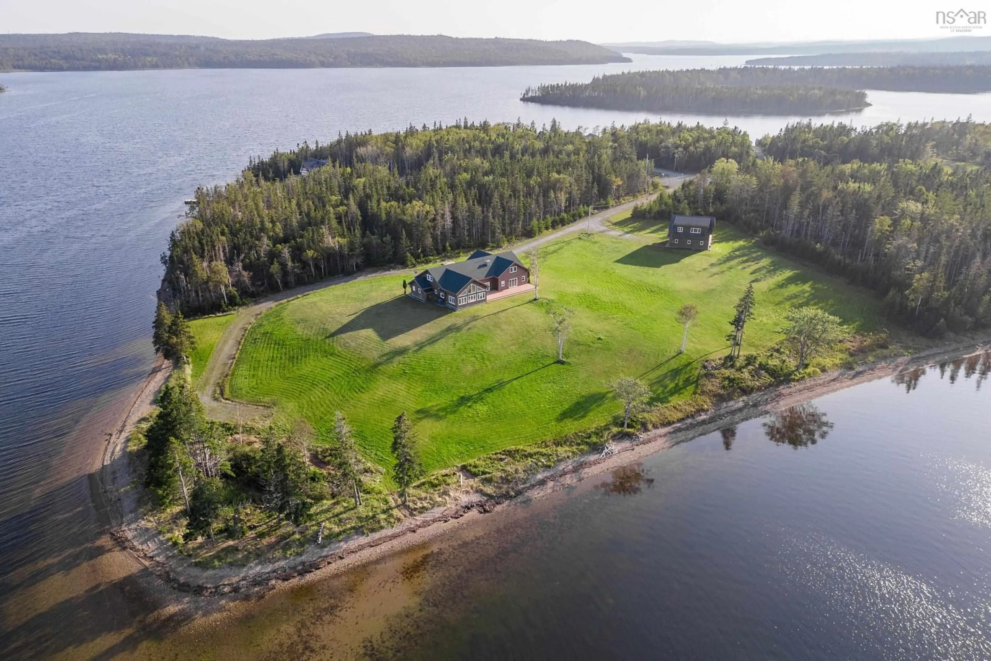A pic from outside/outdoor area/front of a property/back of a property/a pic from drone, water/lake/river/ocean view for 485&489 Maple Dr, Cape George Nova Scotia B0E 3B0