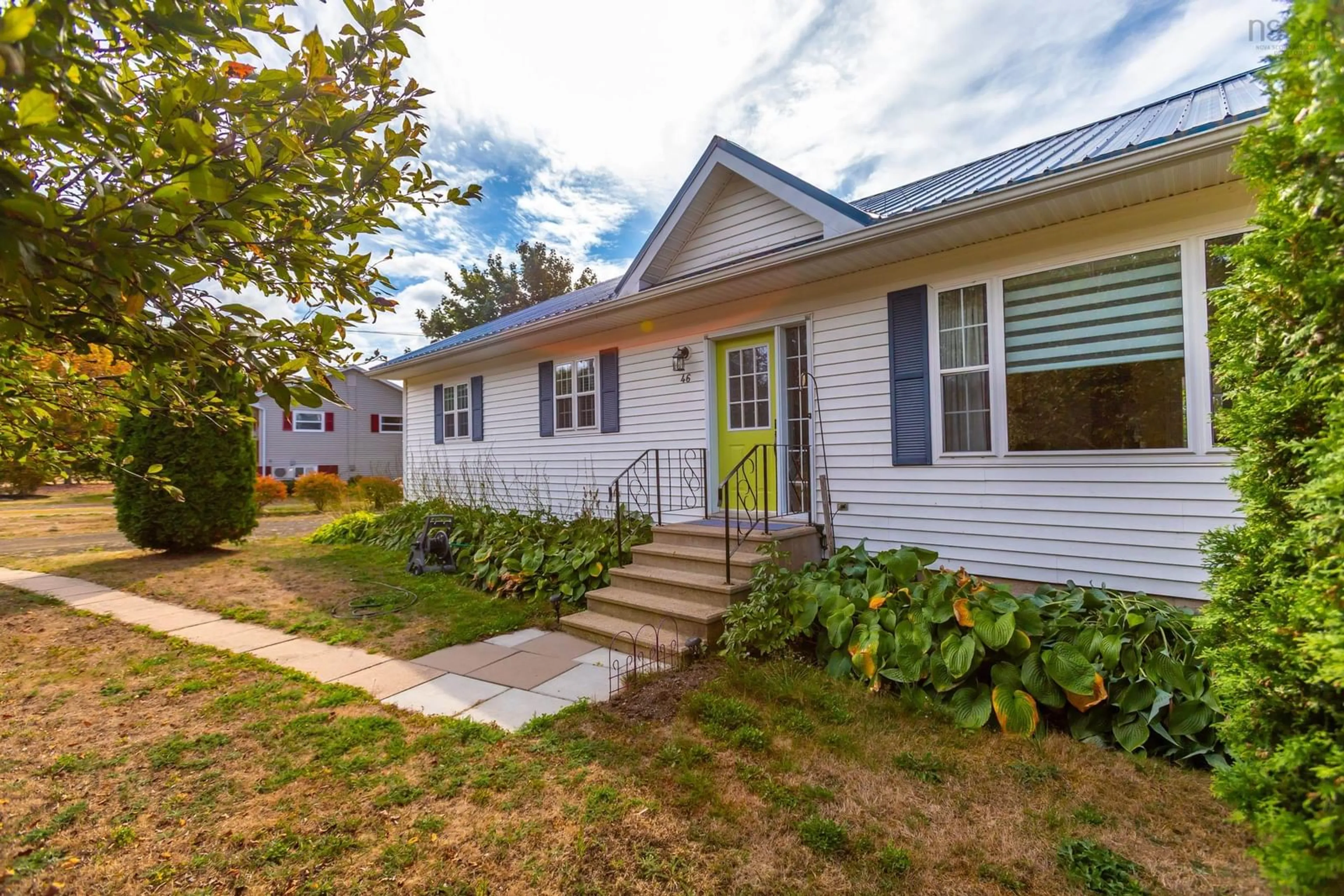 Home with vinyl exterior material, street for 46 Riverview Dr, Bridgetown Nova Scotia B0S 1C0