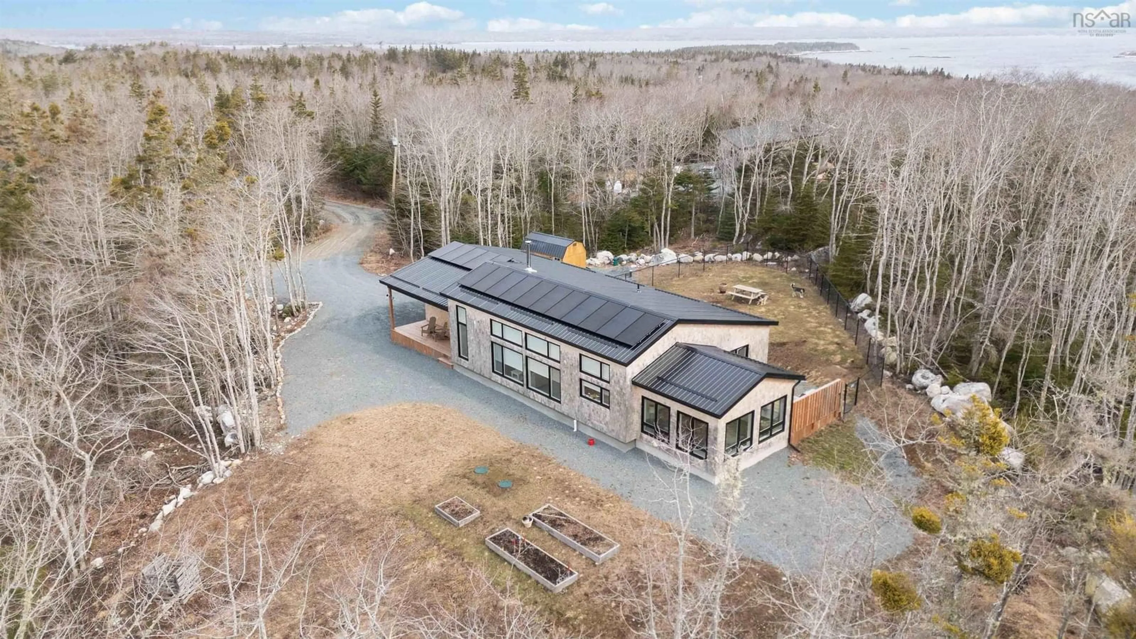A pic from outside/outdoor area/front of a property/back of a property/a pic from drone, building for 87 Golden Horizon Dr, Port Mouton Nova Scotia B0T 1T0