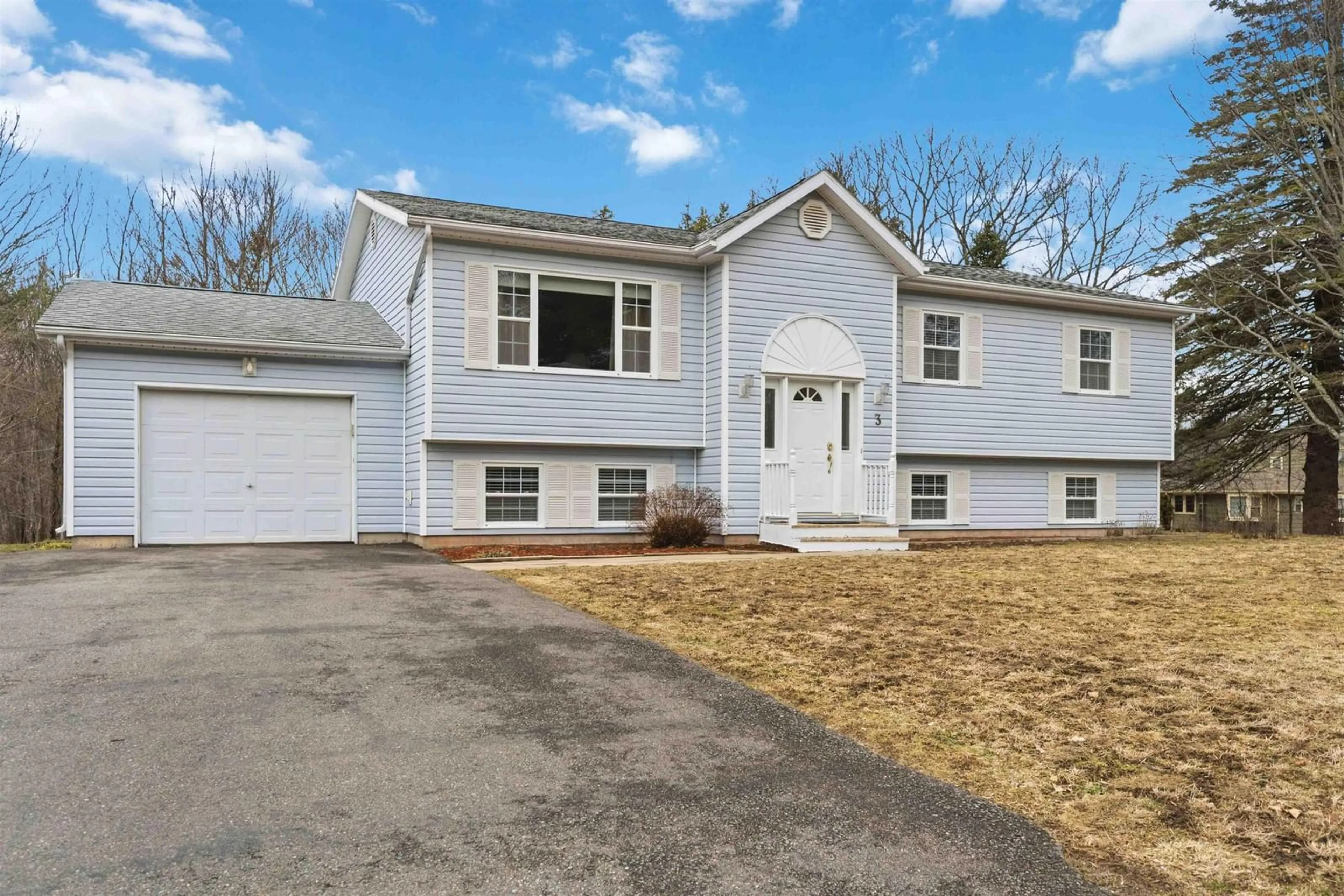 Home with vinyl exterior material, street for 3 Acadia Dr, Kentville Nova Scotia B4N 5E1