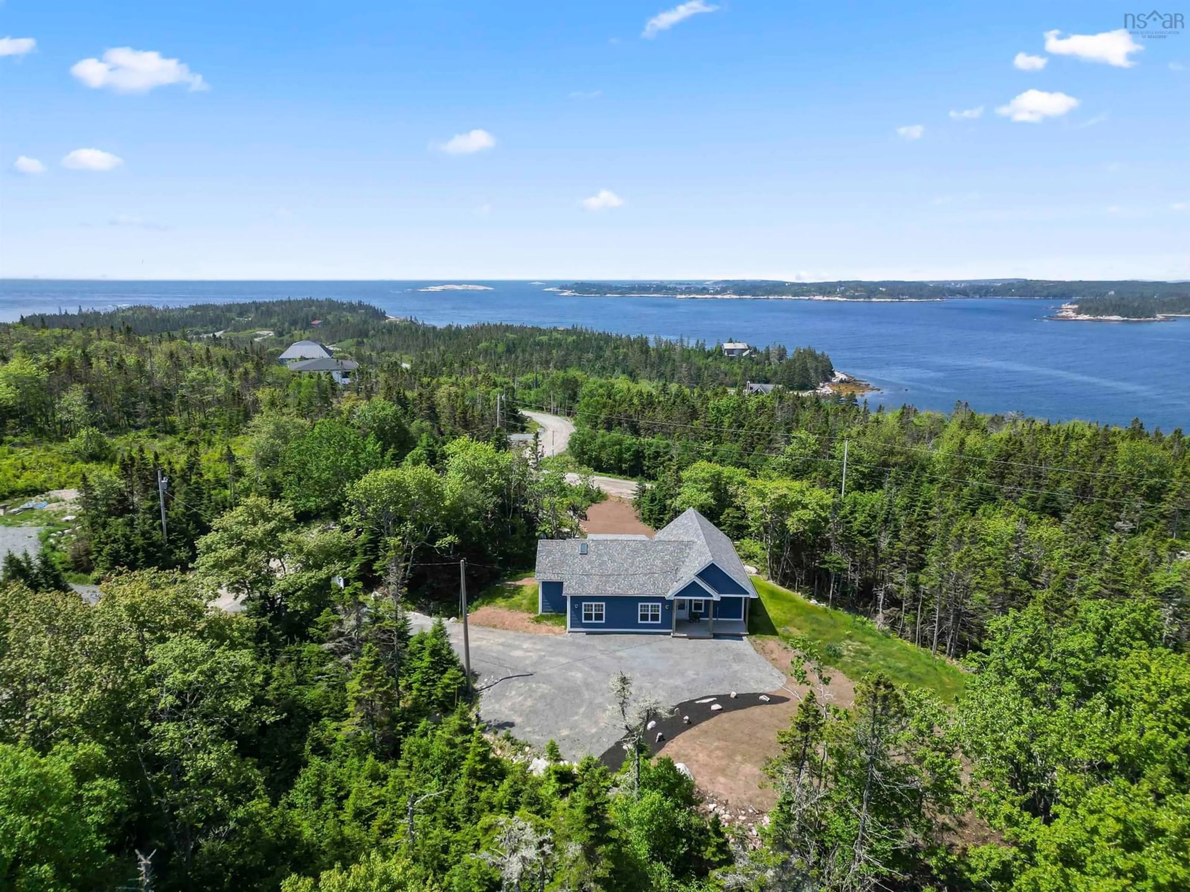 A pic from outside/outdoor area/front of a property/back of a property/a pic from drone, water/lake/river/ocean view for 667 Shad Point Pky, Blind Bay Nova Scotia B3Z 4C1