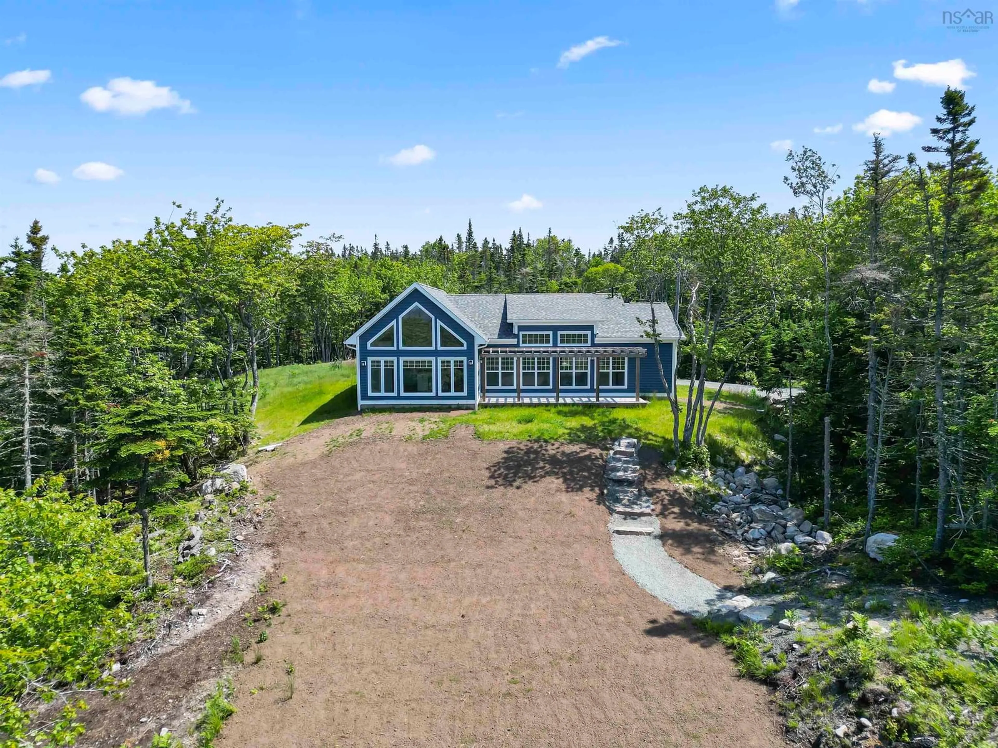 A pic from outside/outdoor area/front of a property/back of a property/a pic from drone, water/lake/river/ocean view for 667 Shad Point Pky, Blind Bay Nova Scotia B3Z 4C1
