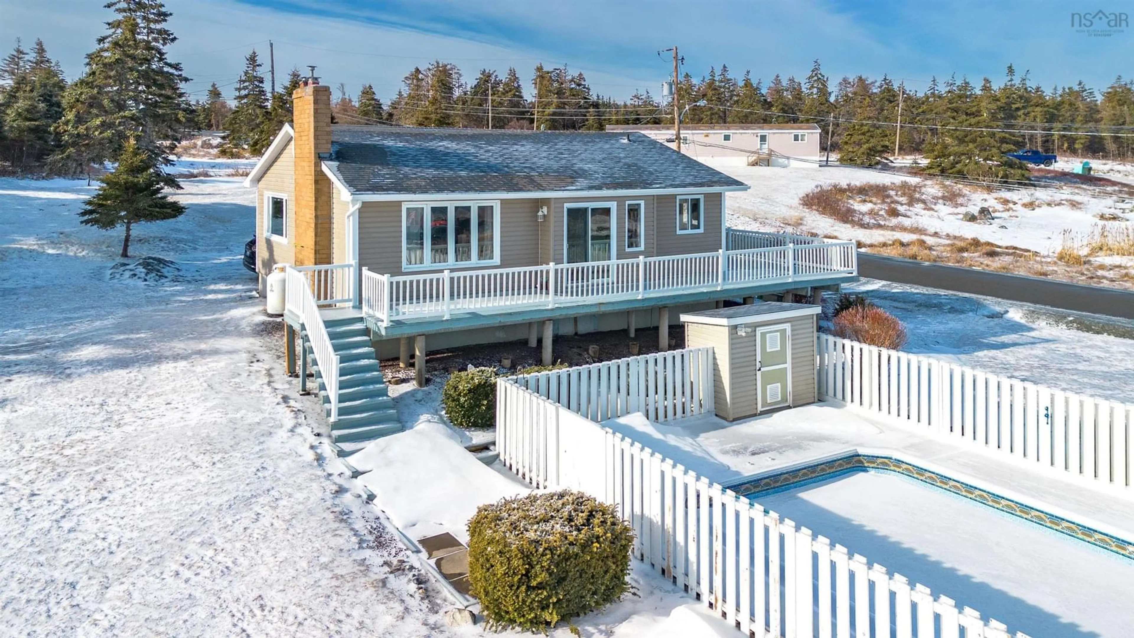 A pic from outside/outdoor area/front of a property/back of a property/a pic from drone, water/lake/river/ocean view for 16 Seaview Lane, Main-À-Dieu Nova Scotia B1C 1Z2
