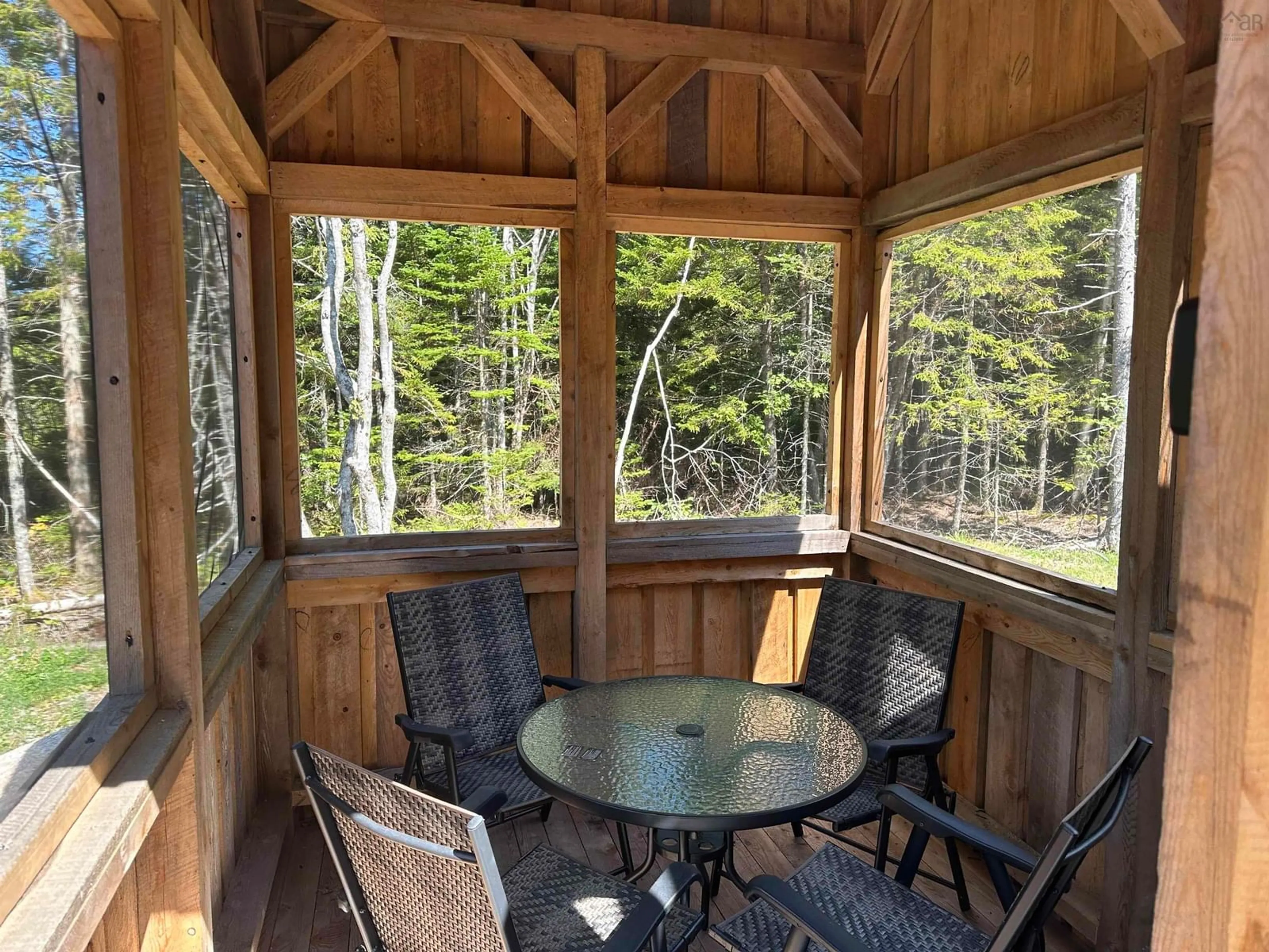 Patio, forest/trees view for 223 New Ross Road, Leminster Nova Scotia B0N 2T0