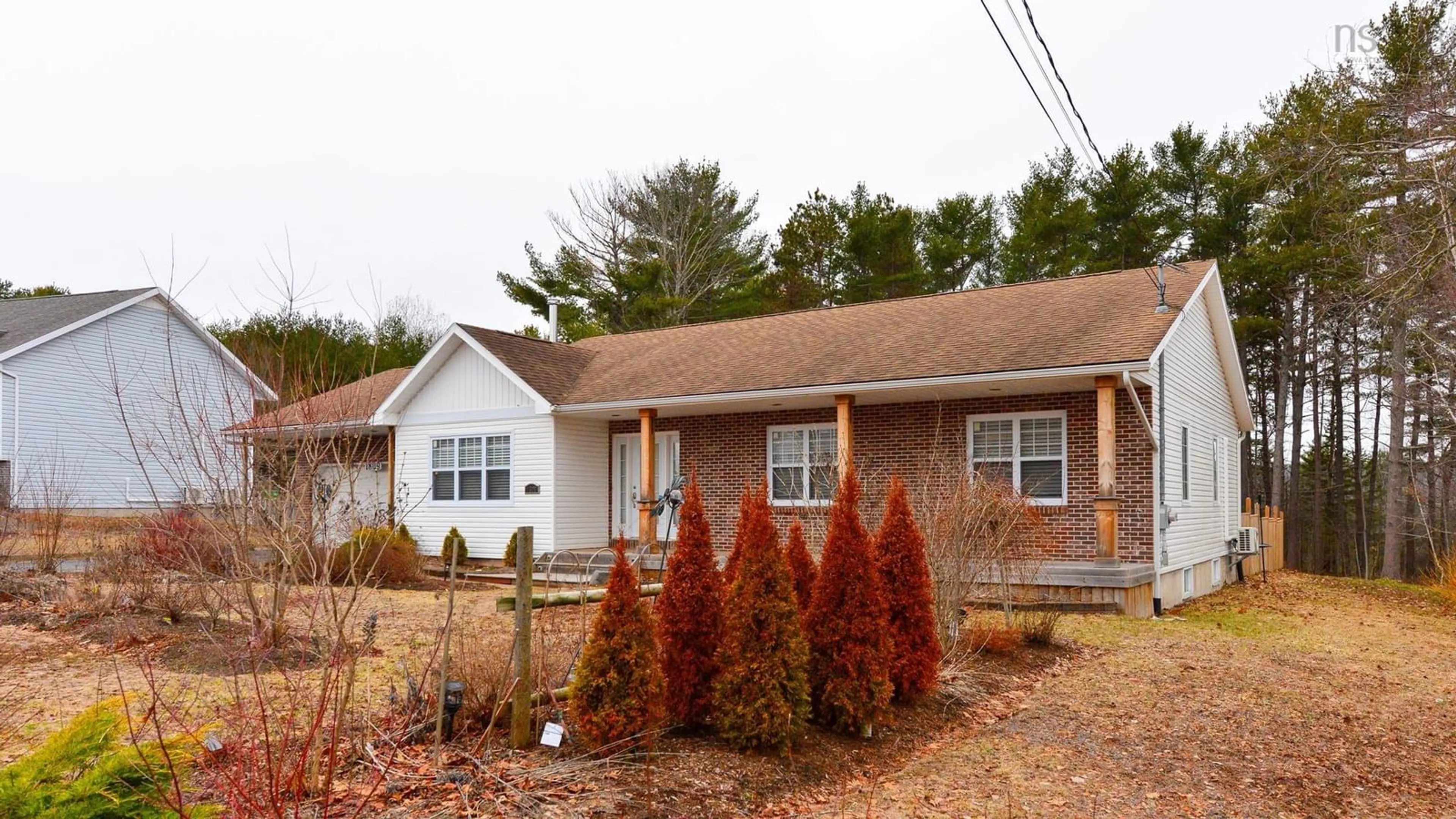 Home with vinyl exterior material, street for 1809 Acadia St, Kingston Nova Scotia B0P 1R0