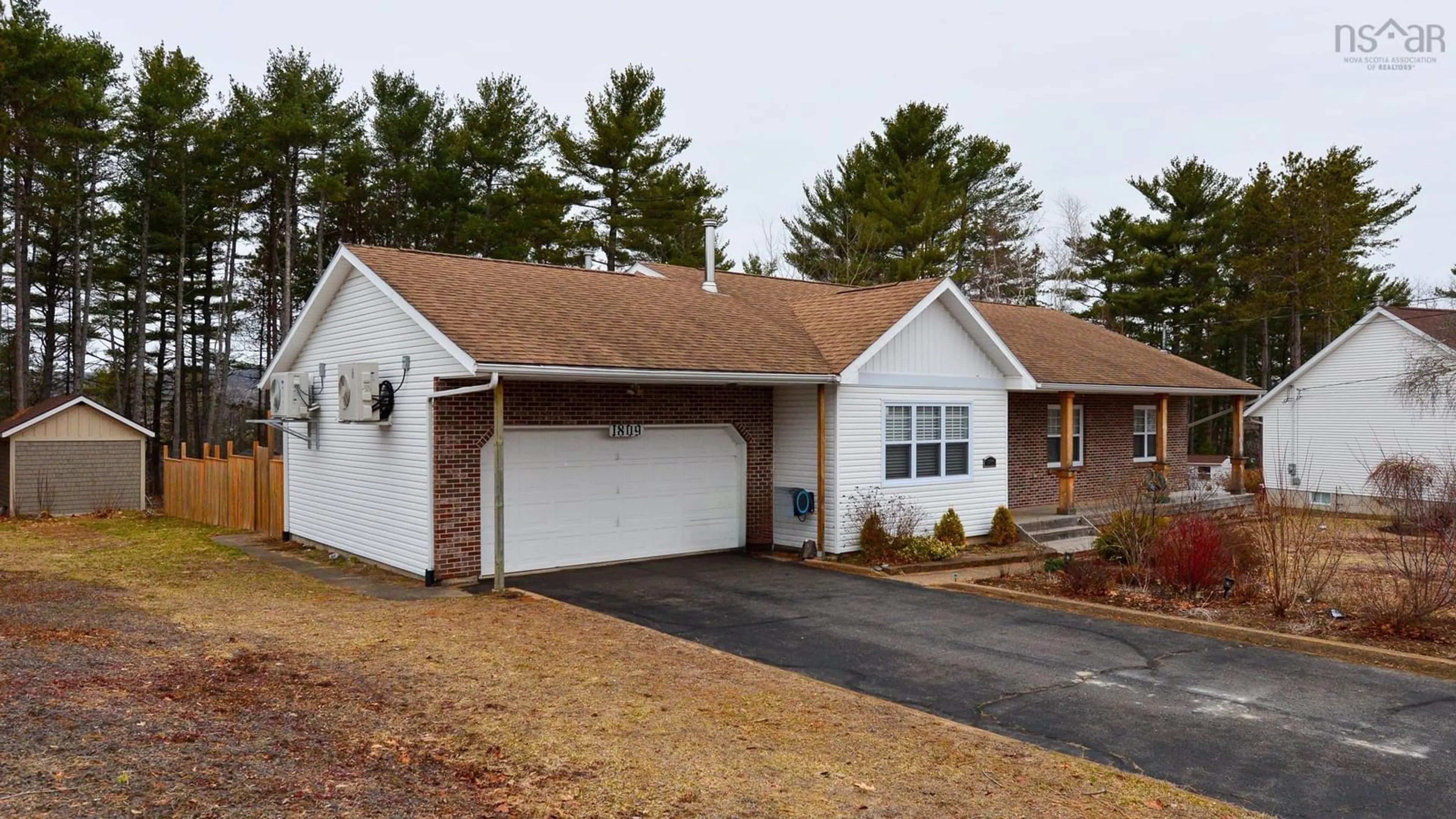 Home with vinyl exterior material, street for 1809 Acadia St, Kingston Nova Scotia B0P 1R0