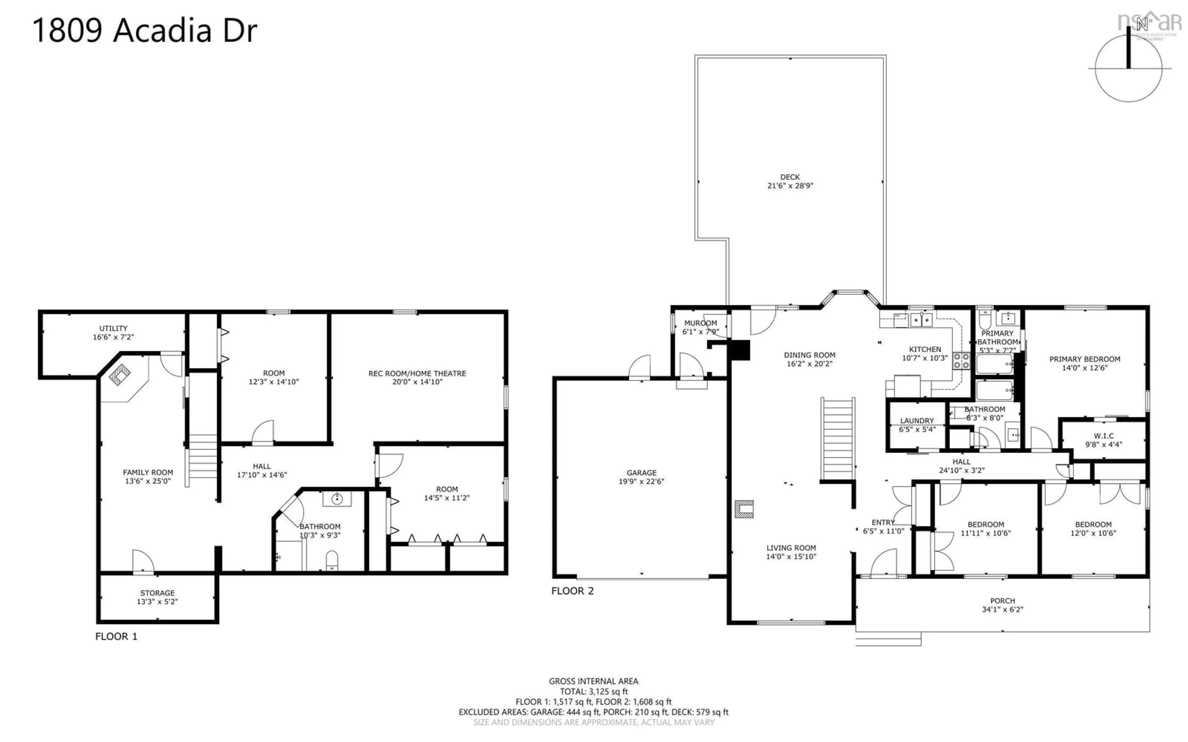 Floor plan for 1809 Acadia St, Kingston Nova Scotia B0P 1R0