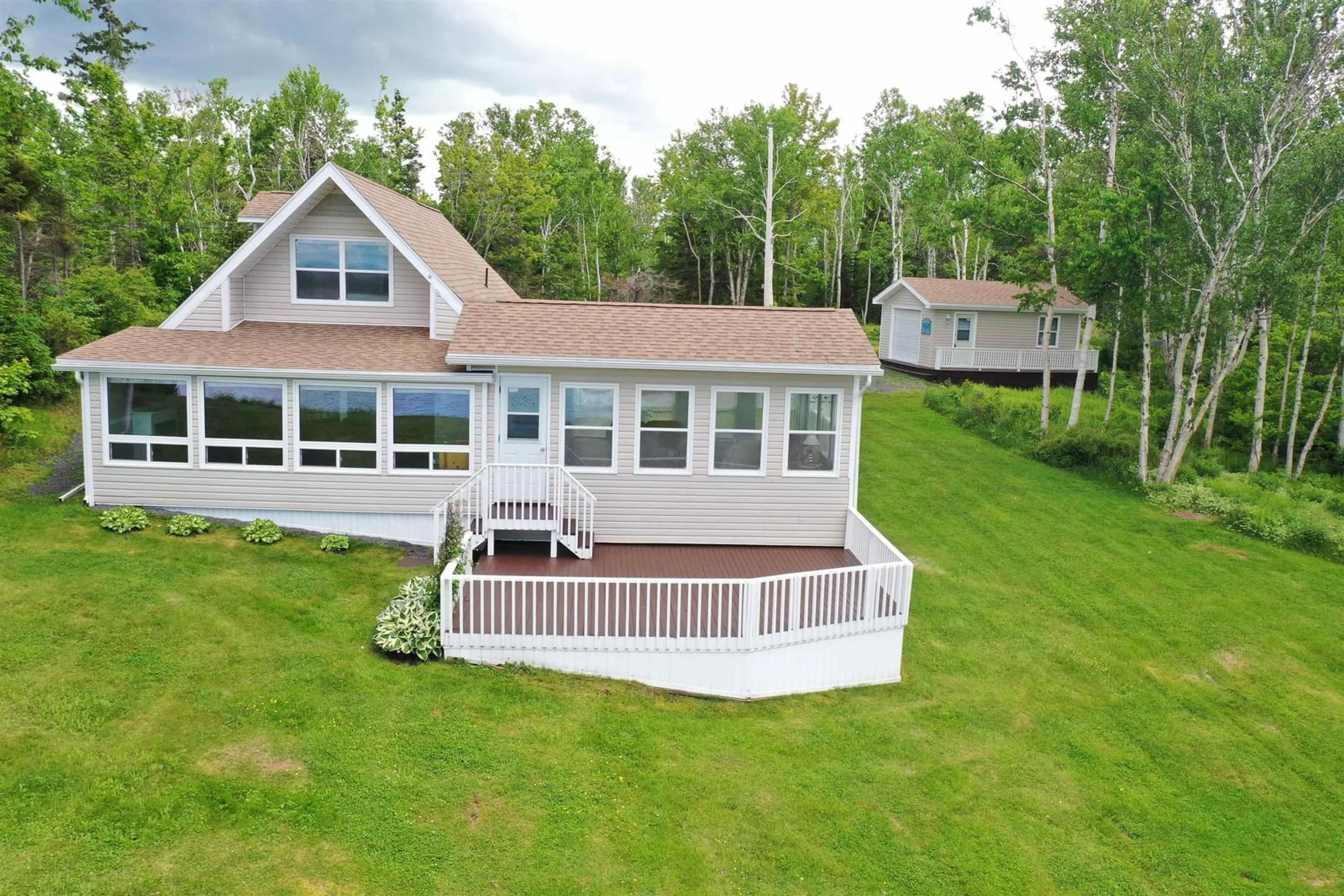 A pic from outside/outdoor area/front of a property/back of a property/a pic from drone, water/lake/river/ocean view for 1258 Caribou Island Rd, Caribou Island Nova Scotia B0K 1H0