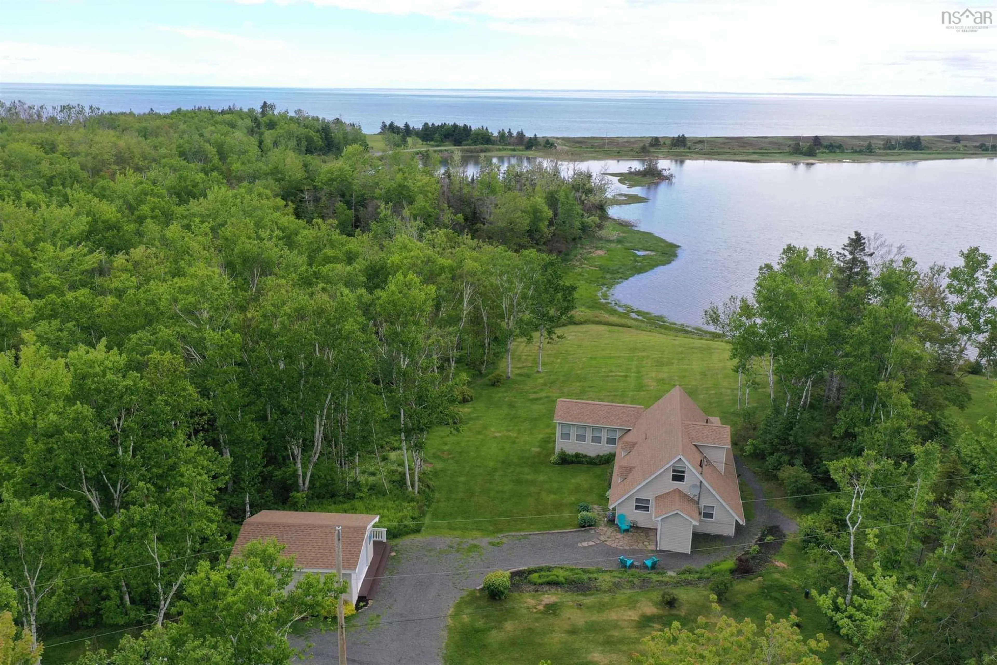 A pic from outside/outdoor area/front of a property/back of a property/a pic from drone, water/lake/river/ocean view for 1258 Caribou Island Rd, Caribou Island Nova Scotia B0K 1H0