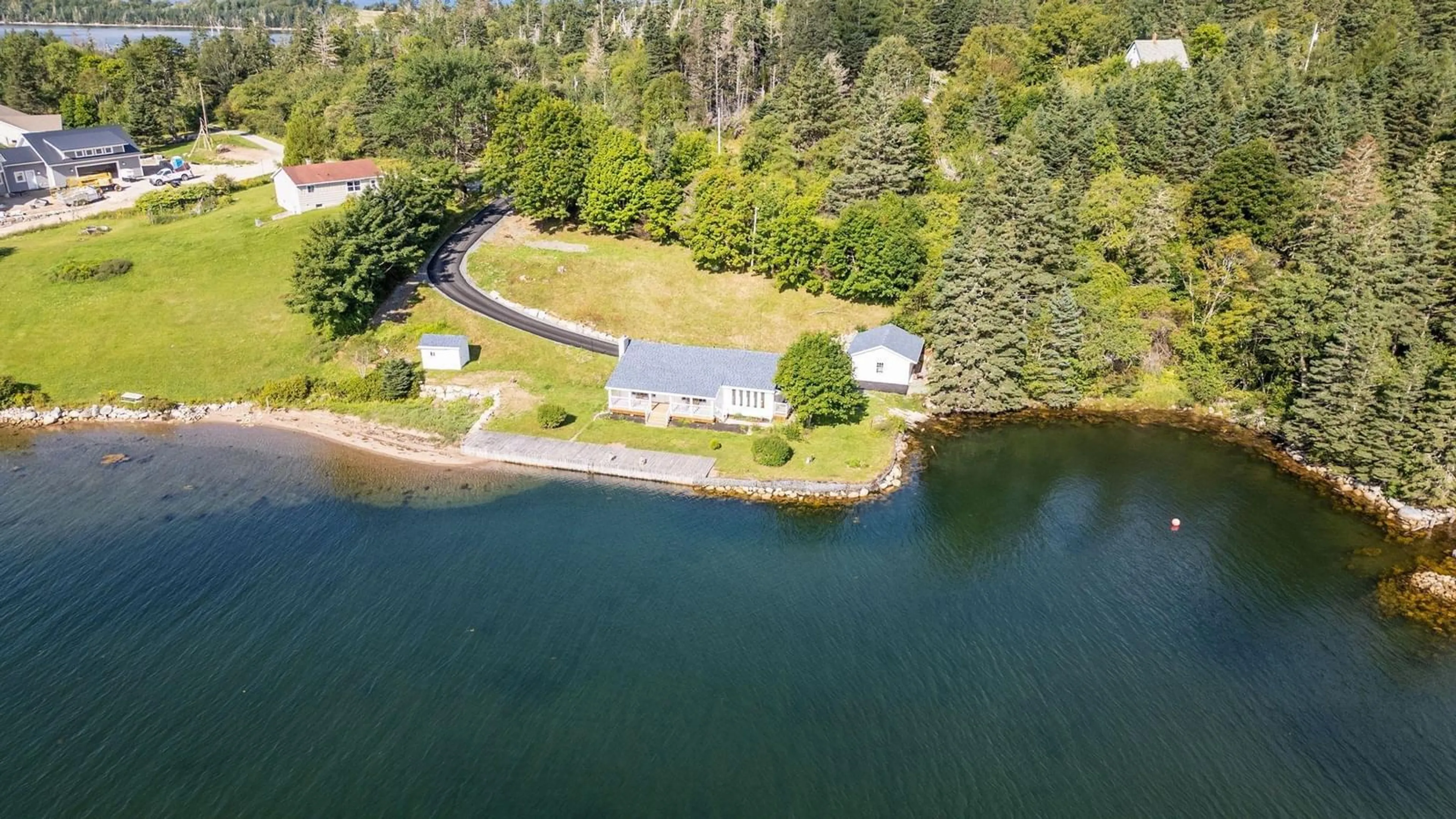 A pic from outside/outdoor area/front of a property/back of a property/a pic from drone, water/lake/river/ocean view for 146 Redmonds Rd, Seabright Nova Scotia B3Z 3C4