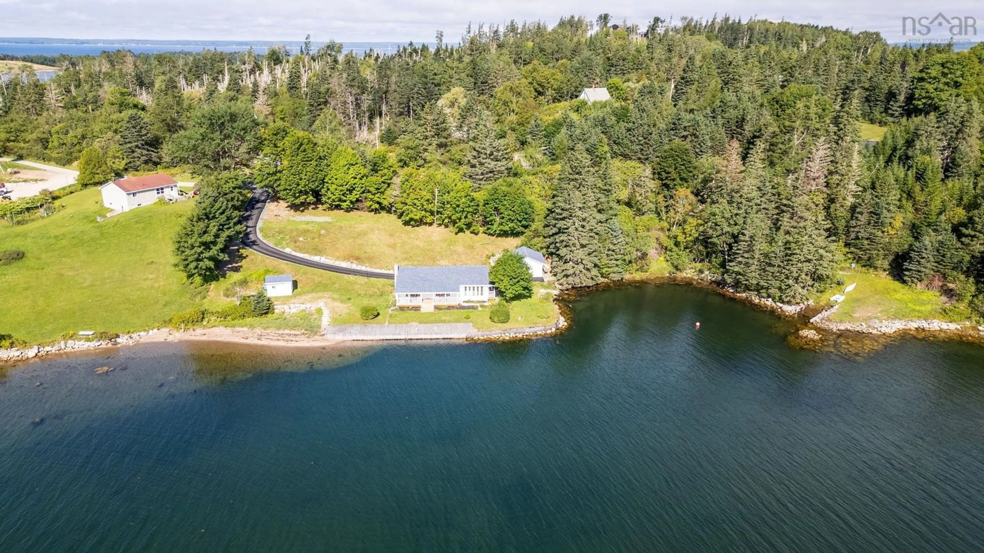A pic from outside/outdoor area/front of a property/back of a property/a pic from drone, water/lake/river/ocean view for 146 Redmonds Rd, Seabright Nova Scotia B3Z 3C4