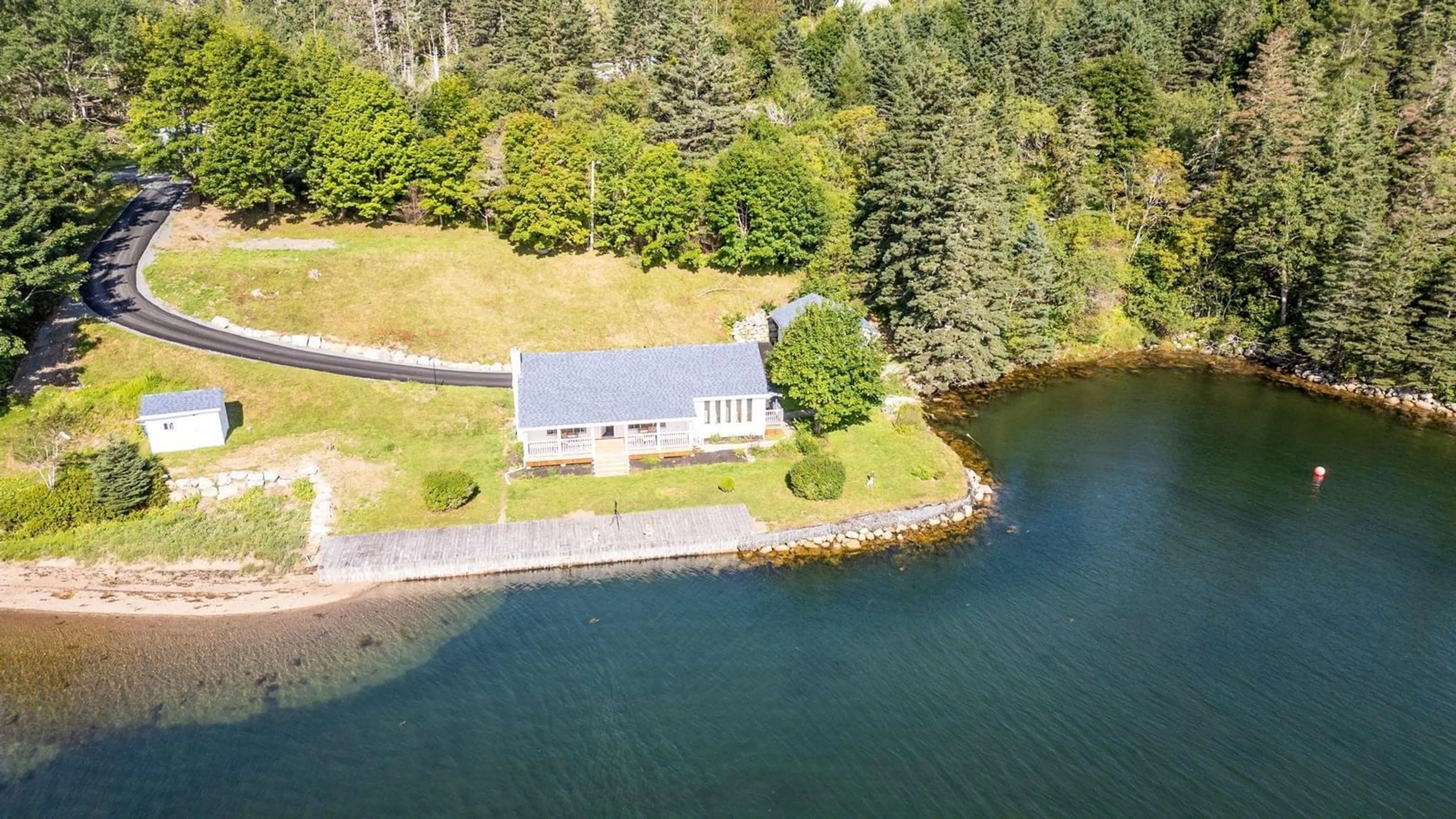 A pic from outside/outdoor area/front of a property/back of a property/a pic from drone, water/lake/river/ocean view for 146 Redmonds Rd, Seabright Nova Scotia B3Z 3C4