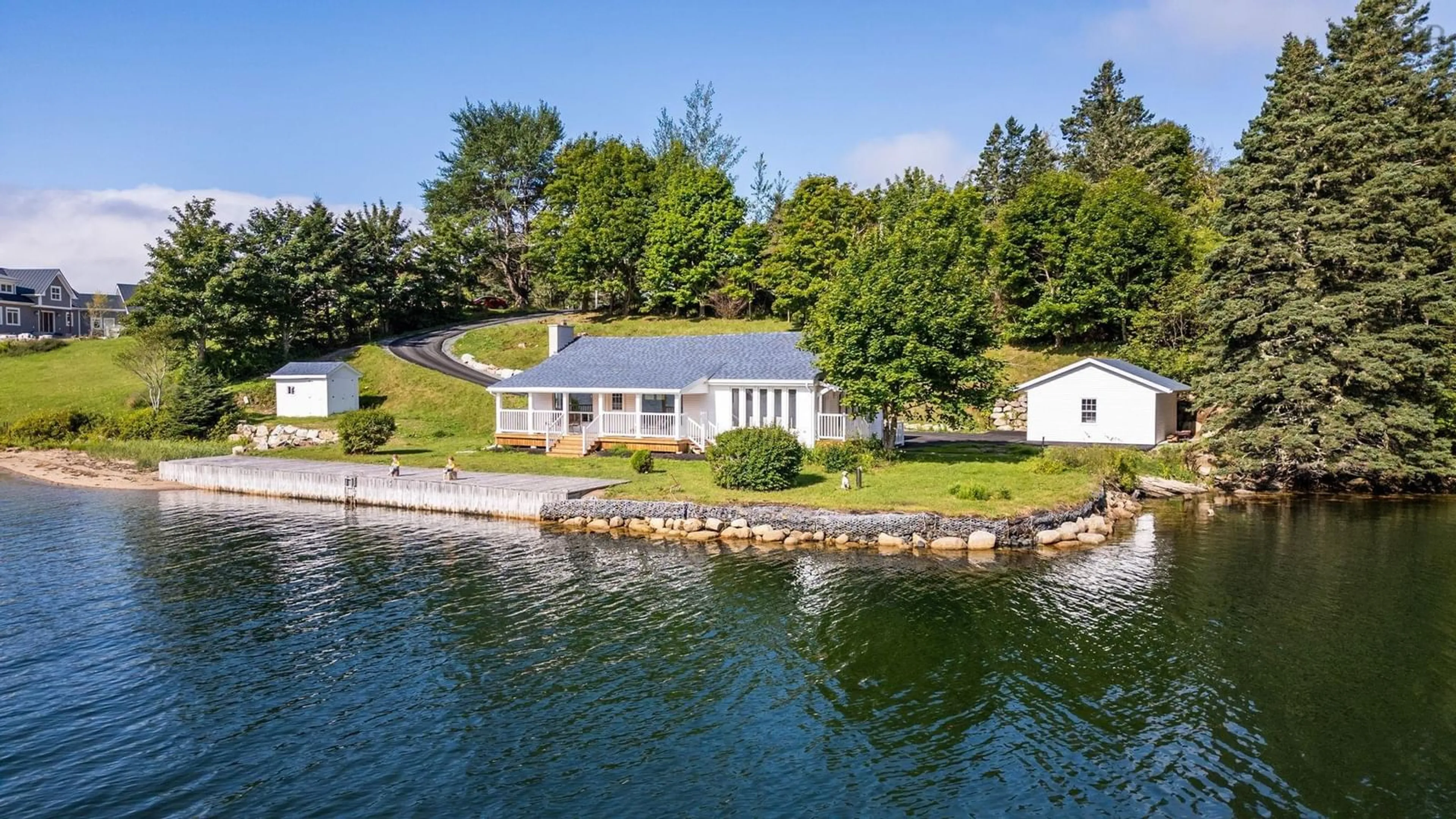 A pic from outside/outdoor area/front of a property/back of a property/a pic from drone, water/lake/river/ocean view for 146 Redmonds Rd, Seabright Nova Scotia B3Z 3C4