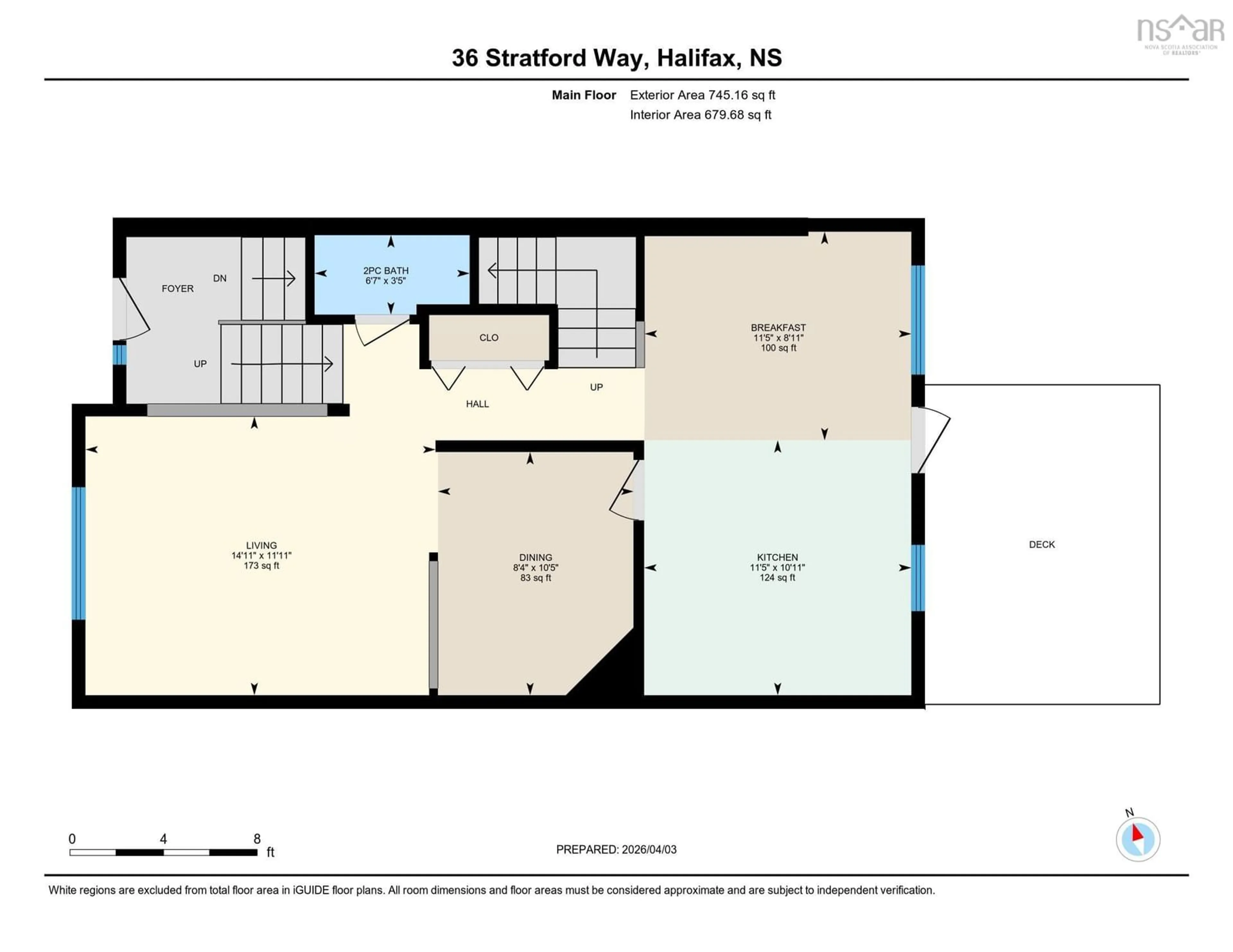 Floor plan for 36 Stratford Way, Halifax Nova Scotia B3S 1E5