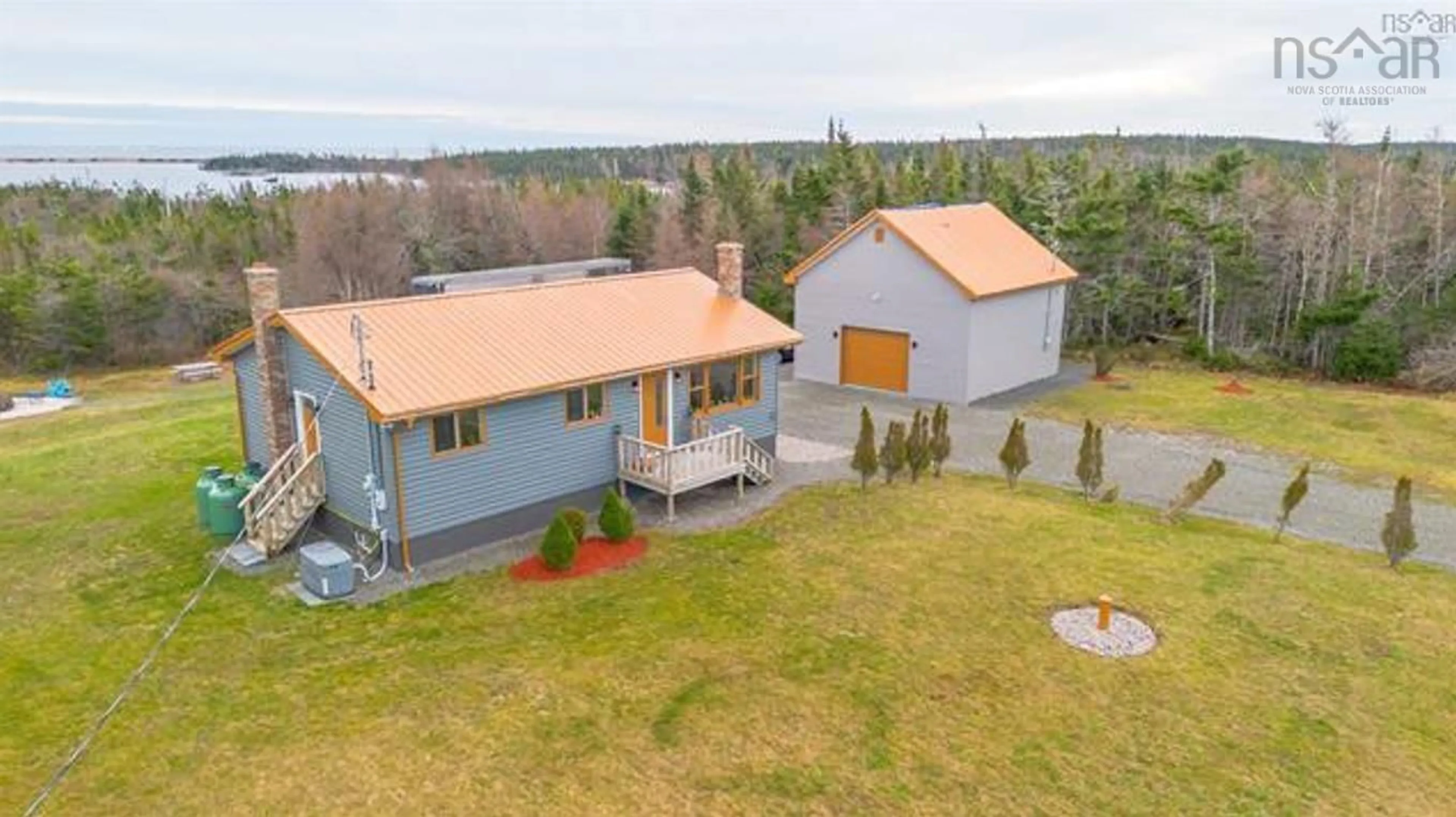 A pic from outside/outdoor area/front of a property/back of a property/a pic from drone, building for 1853 Fourchu Rd, Gabarus Lake Nova Scotia B1K 2E7