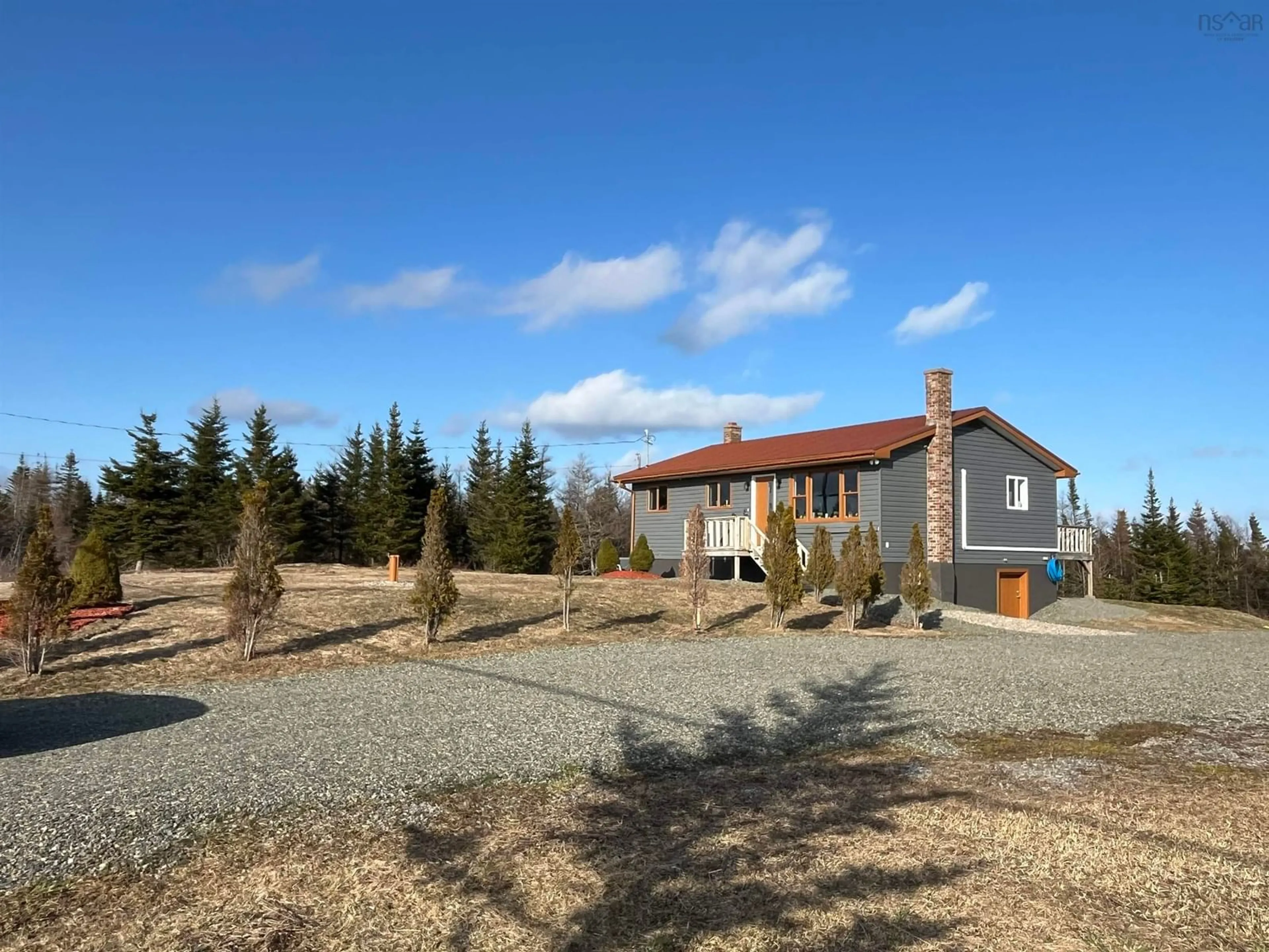 A pic from outside/outdoor area/front of a property/back of a property/a pic from drone, building for 1853 Fourchu Rd, Gabarus Lake Nova Scotia B1K 2E7